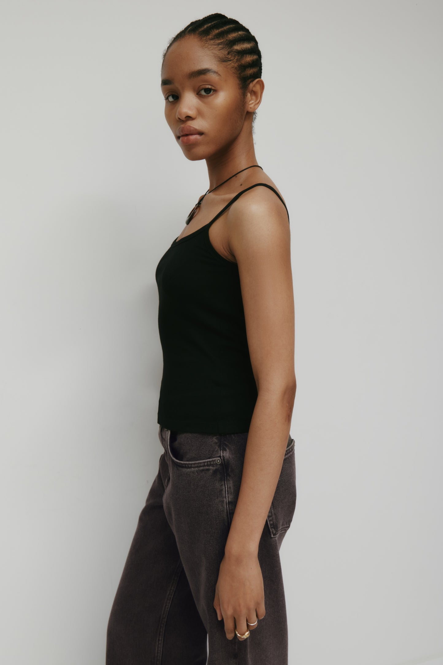 Women's Micro Rib Cami in Black