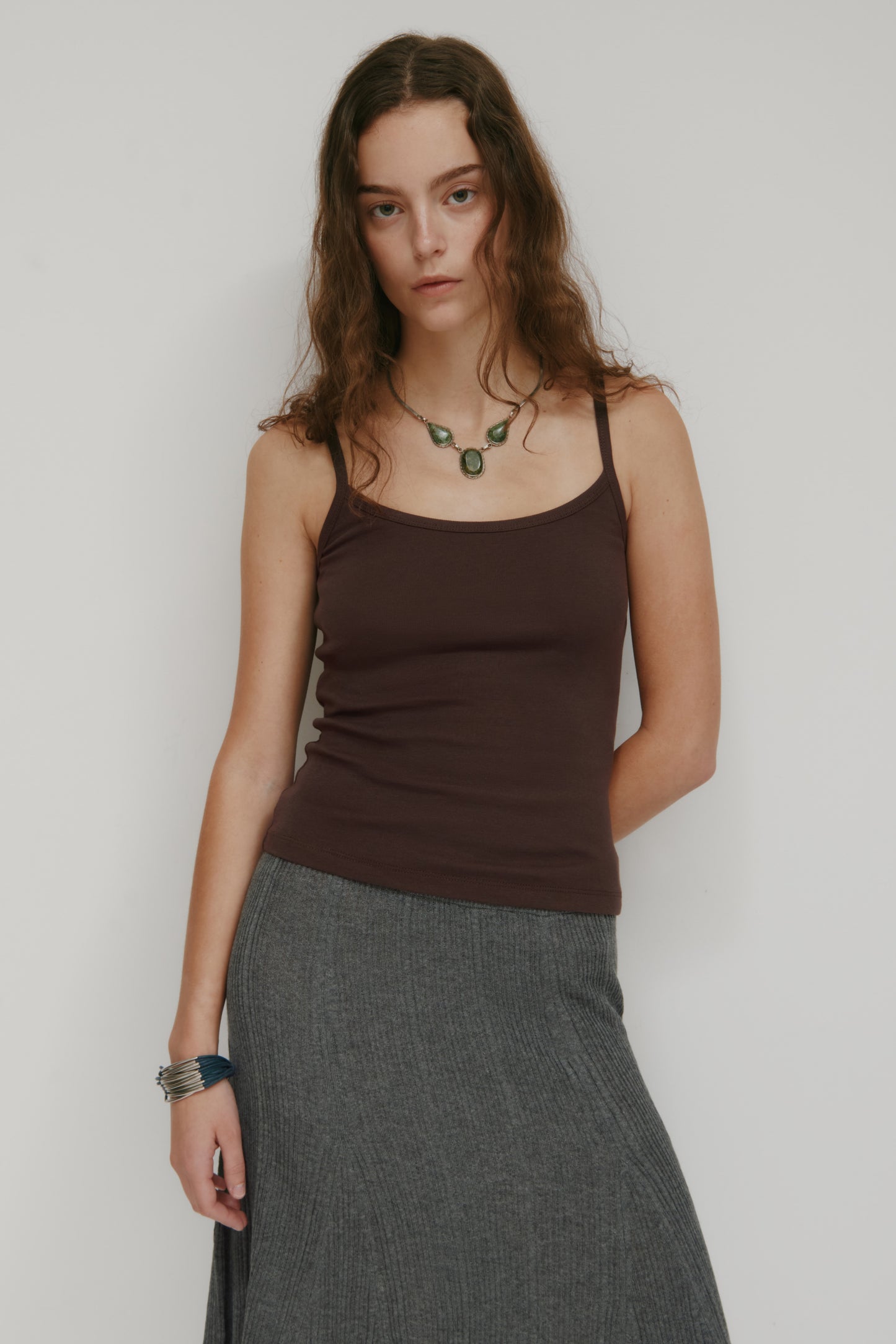Women's Micro Rib Cami in Espresso