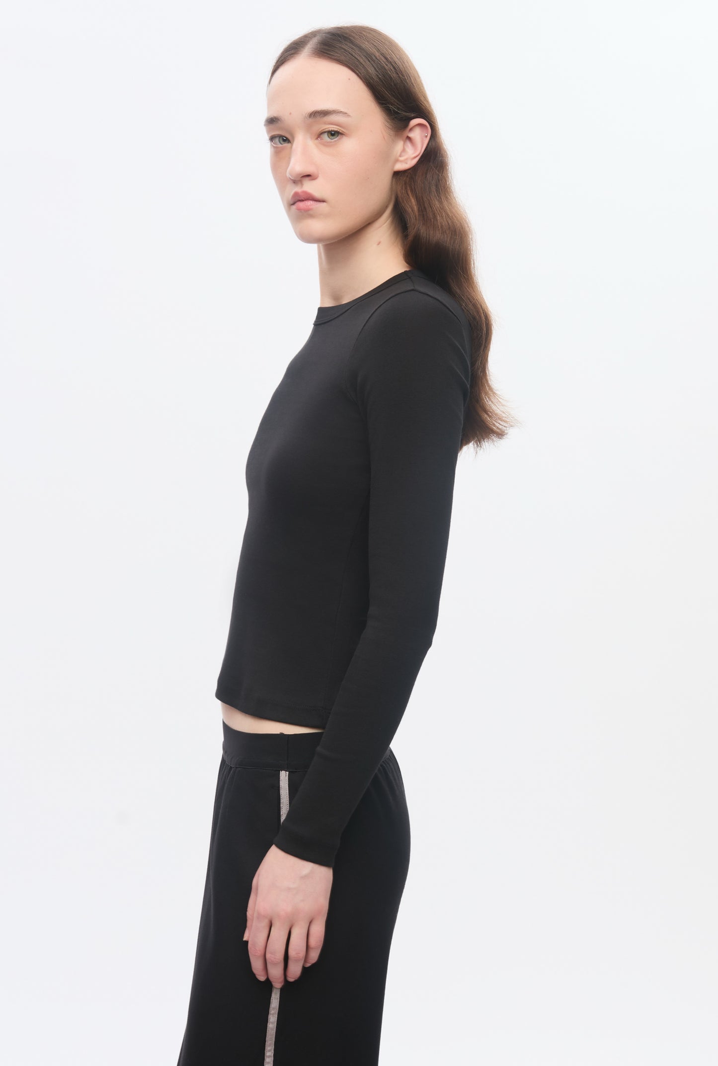 Women's Micro Rib Longsleeve in Black
