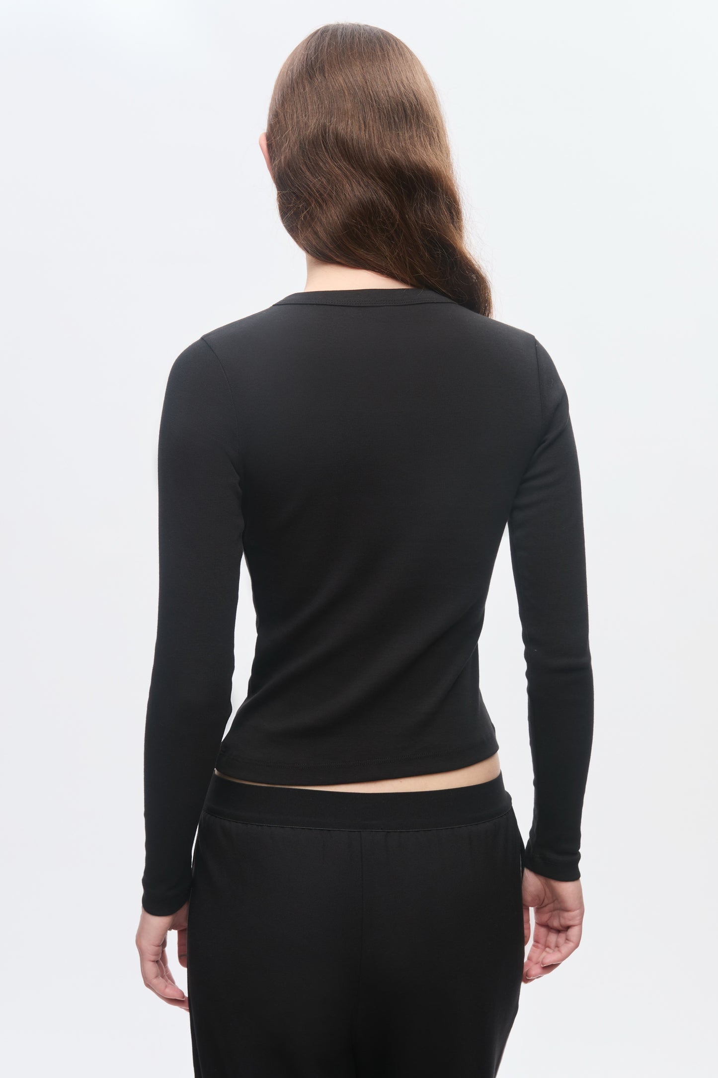 Women's Micro Rib Longsleeve in Black