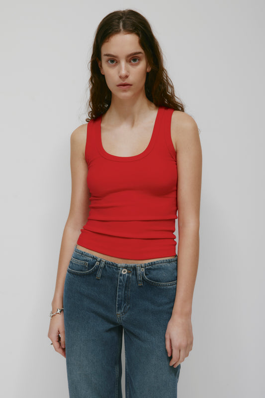 Women's Scoop Tank in Salsa
