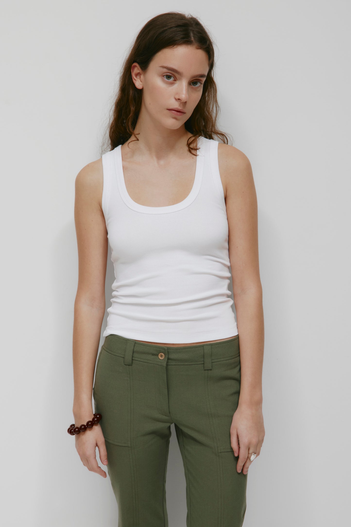 Women's Scoop Tank in White