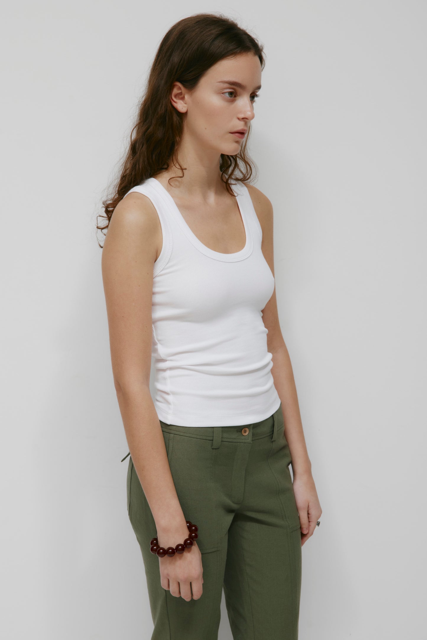 Women's Scoop Tank in White