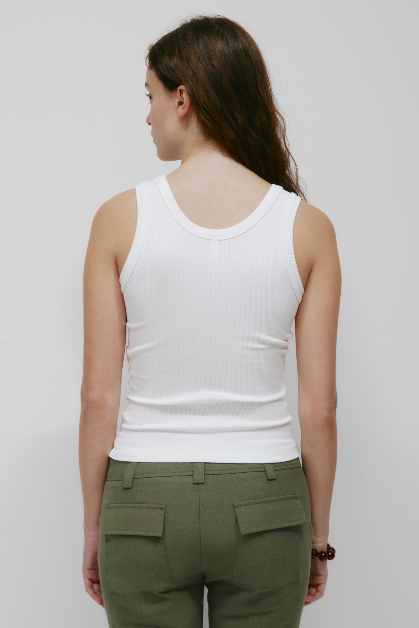 Women's Scoop Tank in White