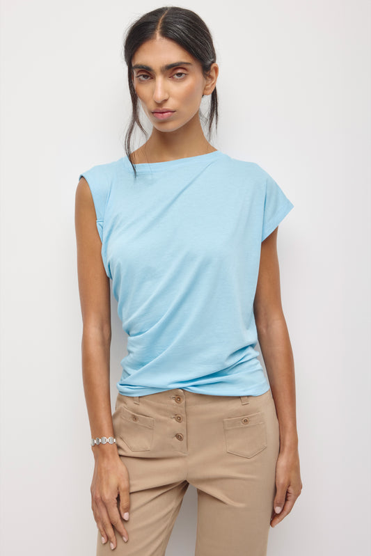 Women's Mina Twisted Tee in Azure