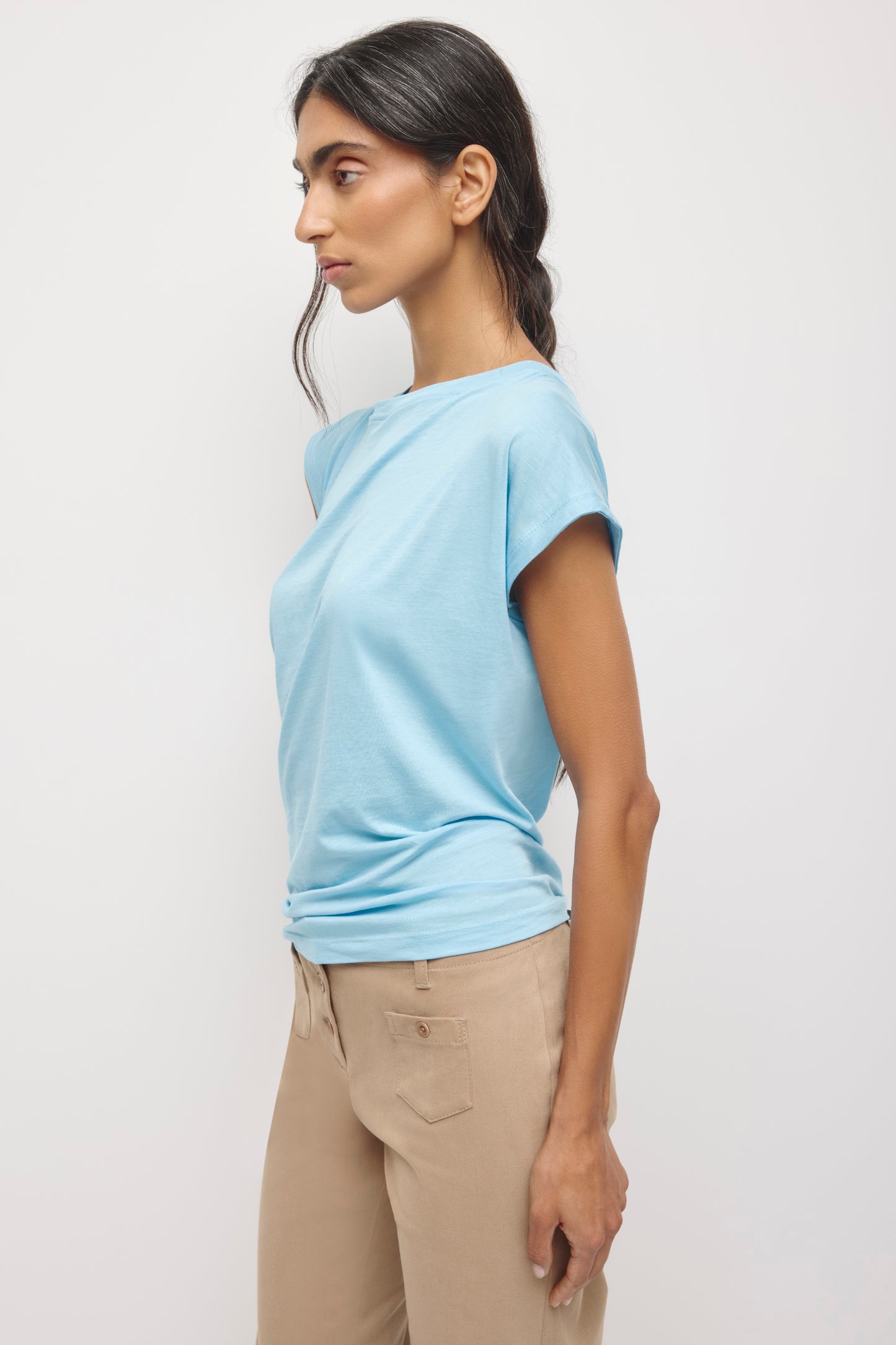 Women's Mina Twisted Tee in Azure