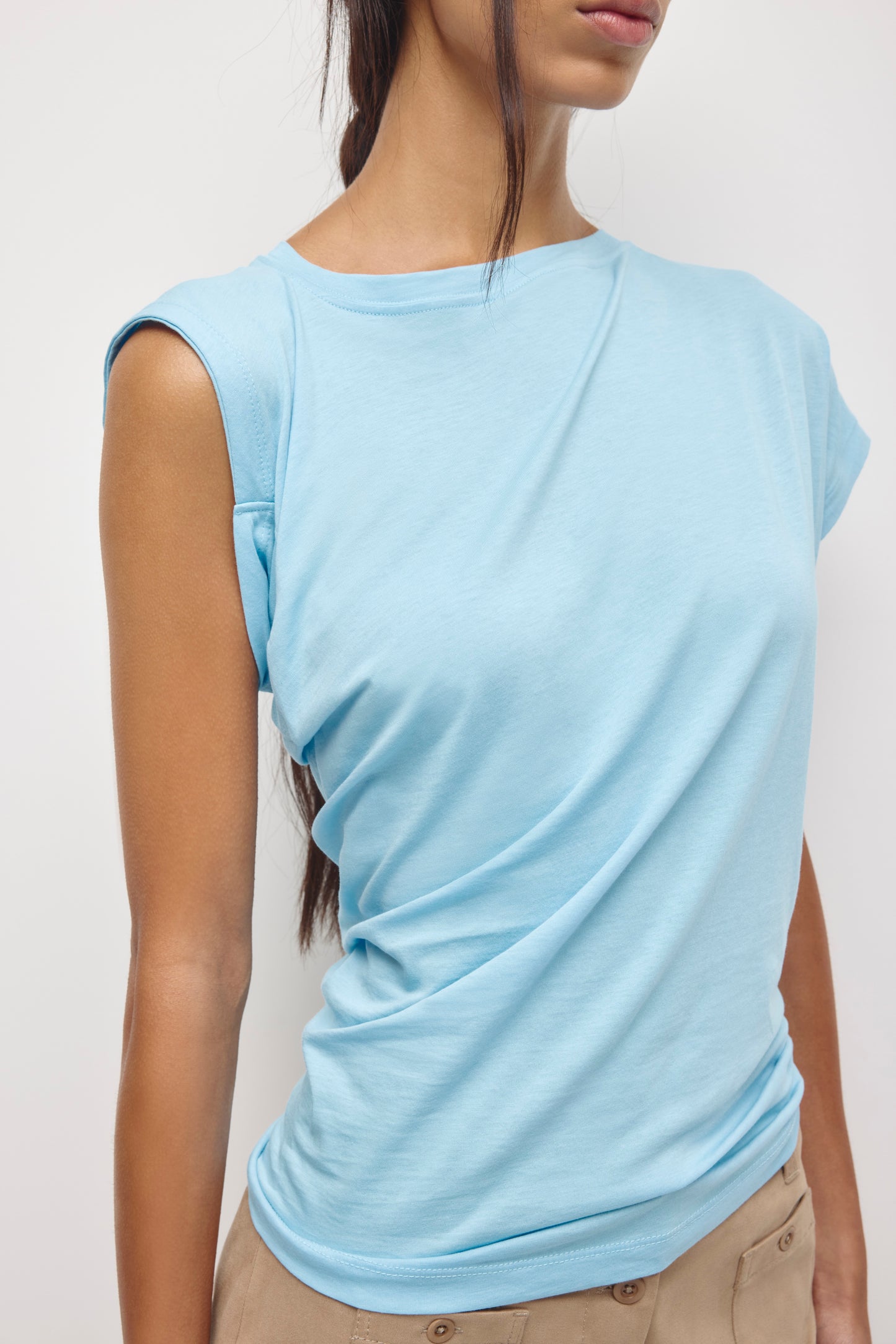 Women's Mina Twisted Tee in Azure