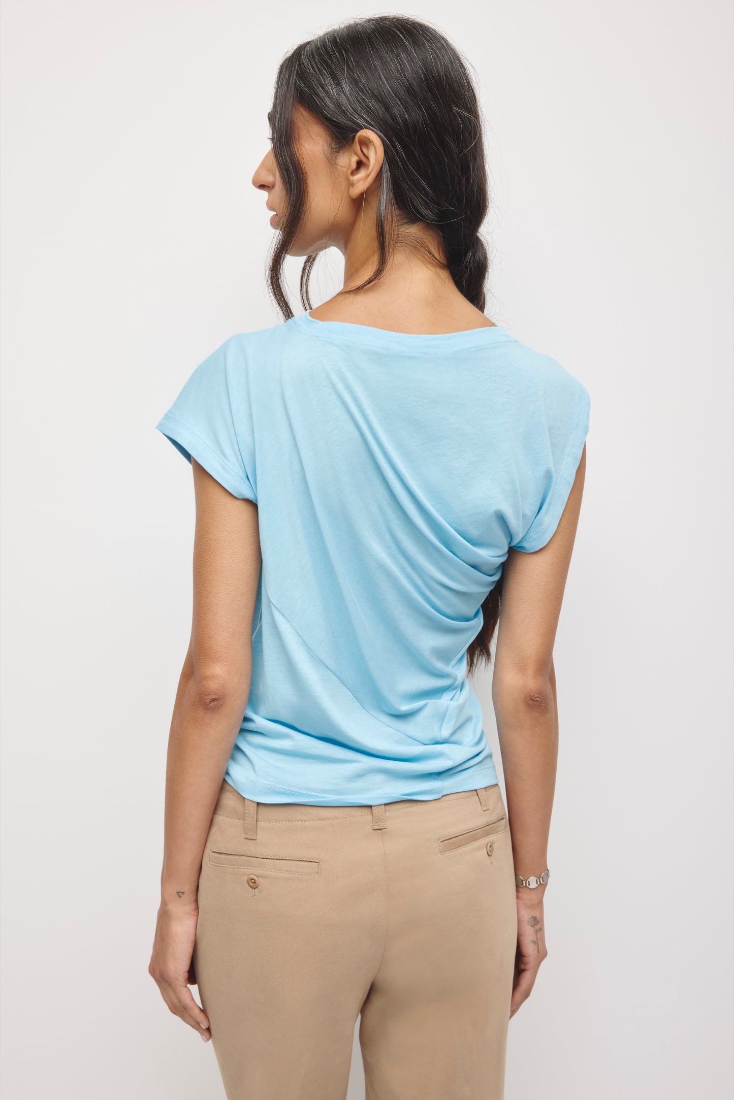 Women's Mina Twisted Tee in Azure