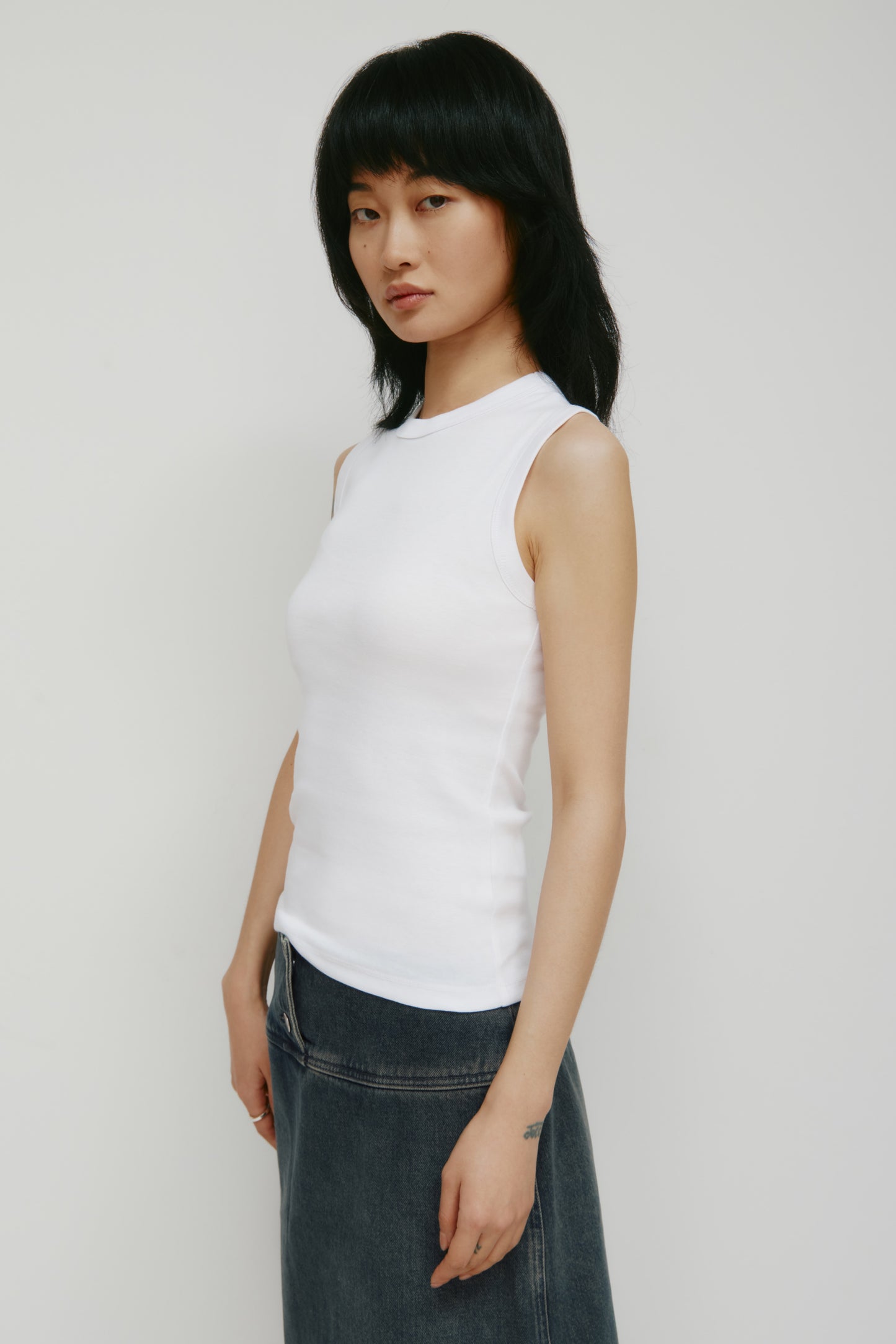 Women's Muscle Tank in White
