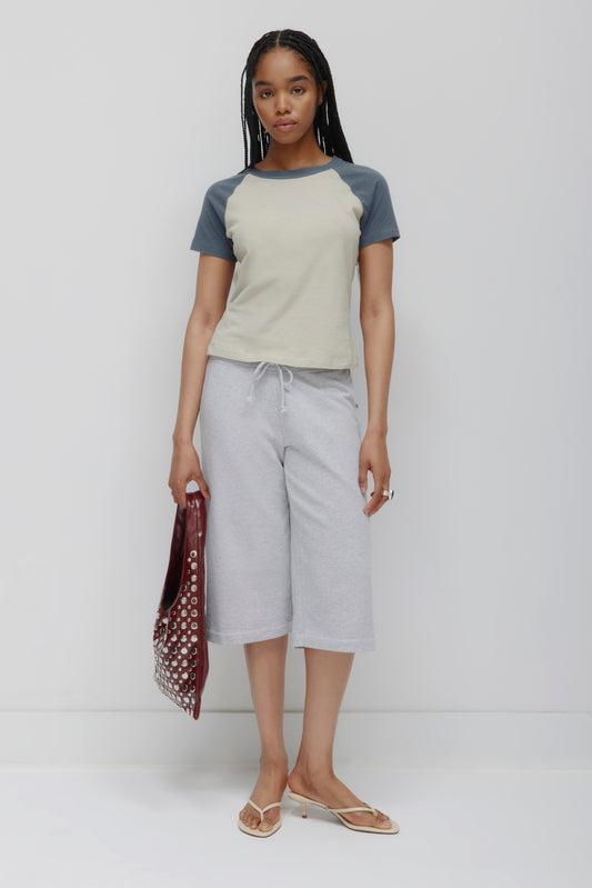 Women's Nassim Varsity Tee in Dune Grass/Dark Slate