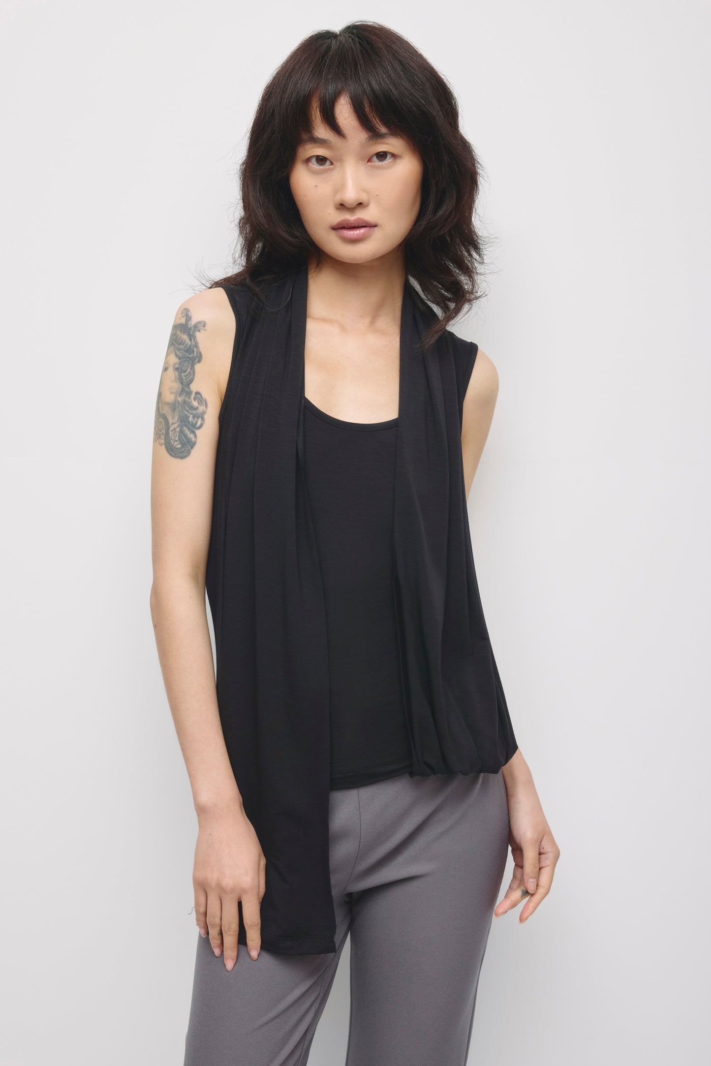 Women's Nayla Scarf Tank in Black