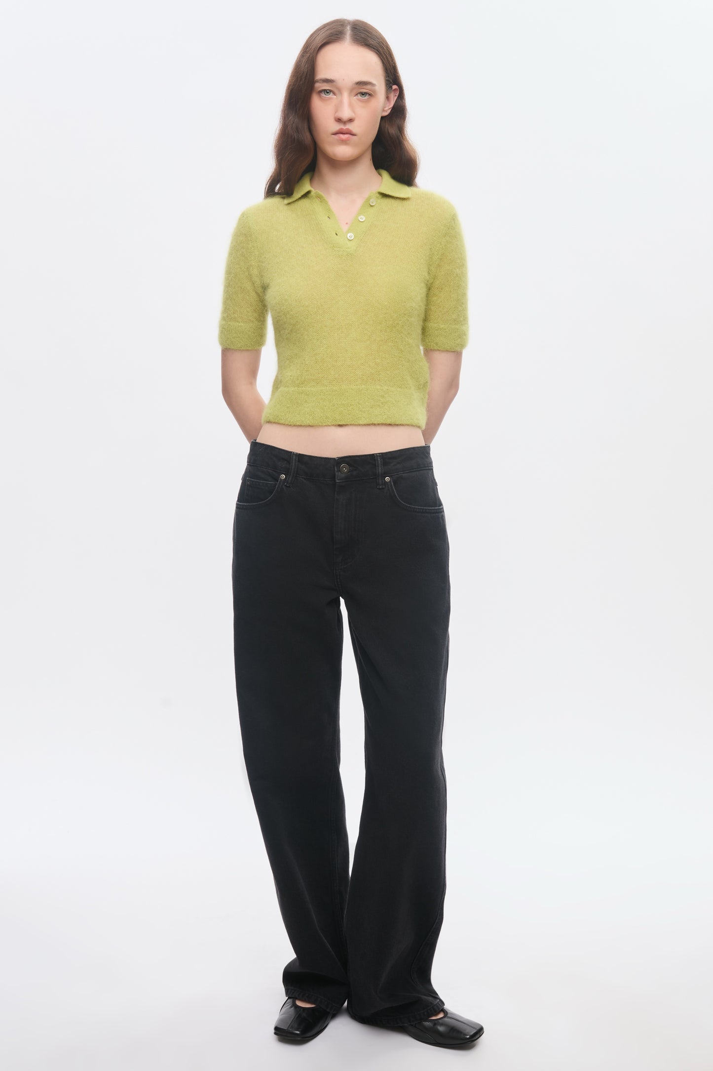 Women's Noor Fuzzy Polo in Hazel