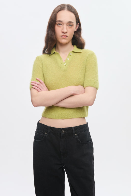 Women's Noor Fuzzy Polo in Hazel