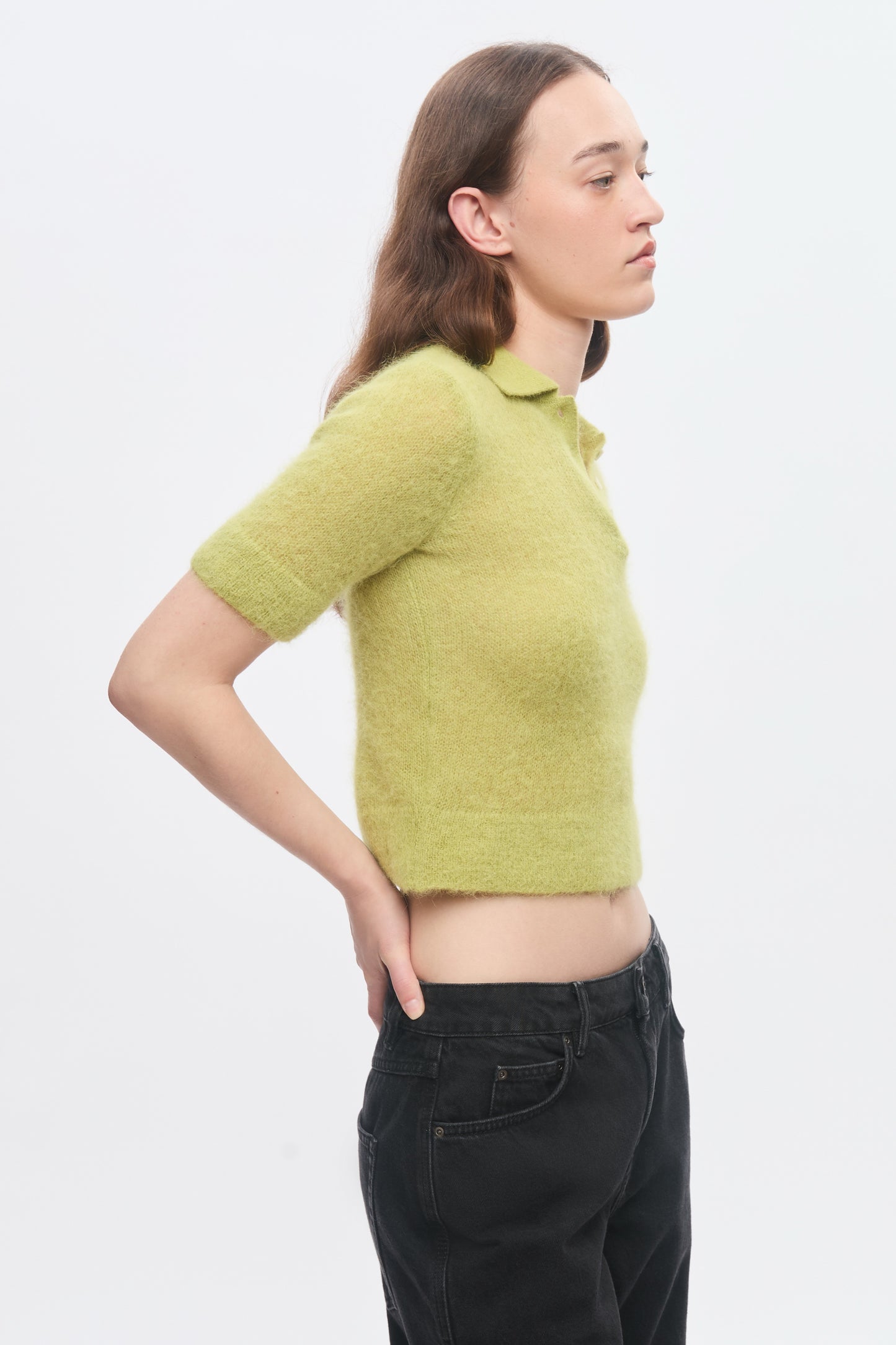 Women's Noor Fuzzy Polo in Hazel