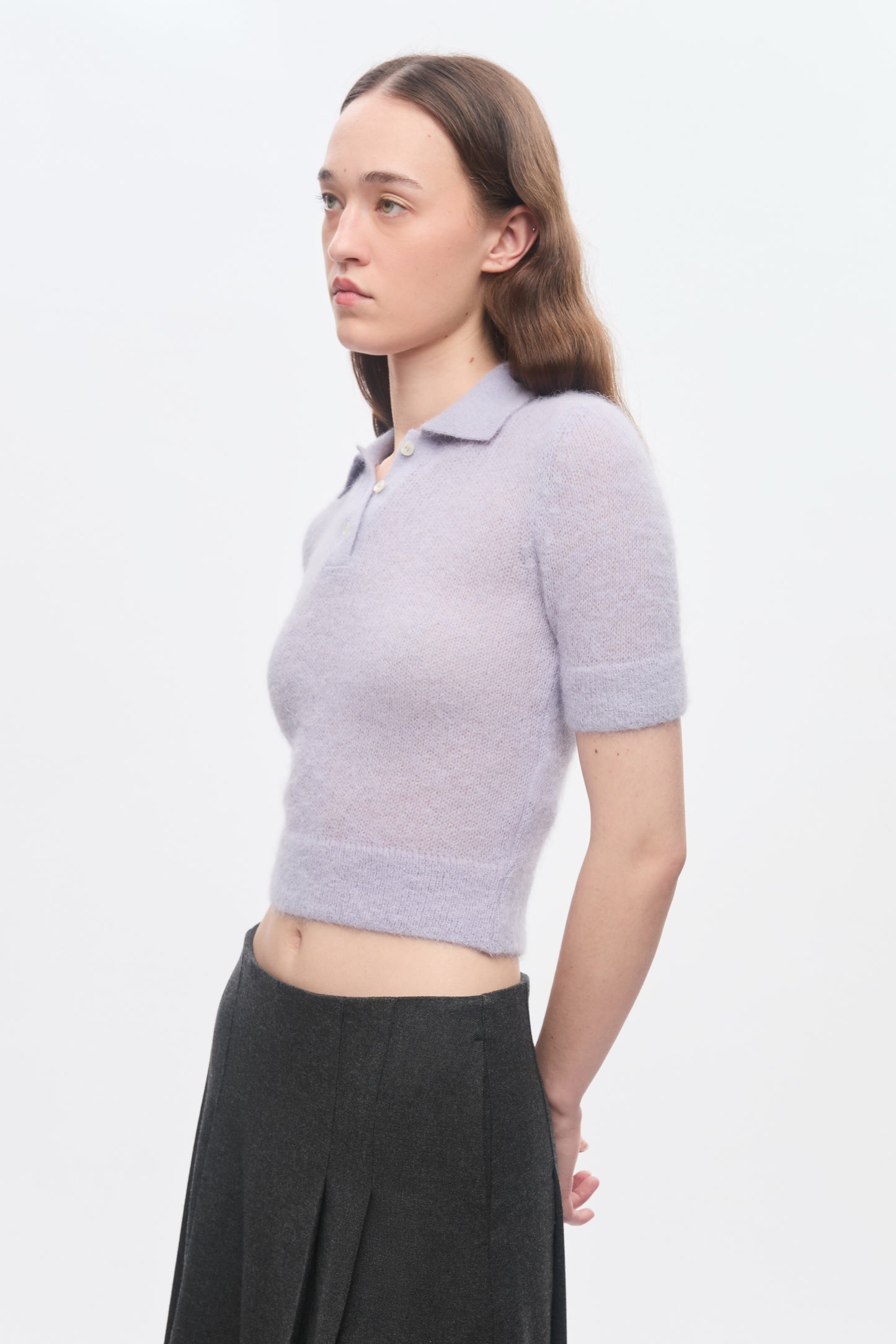 Women's Noor Fuzzy Polo in Mauve