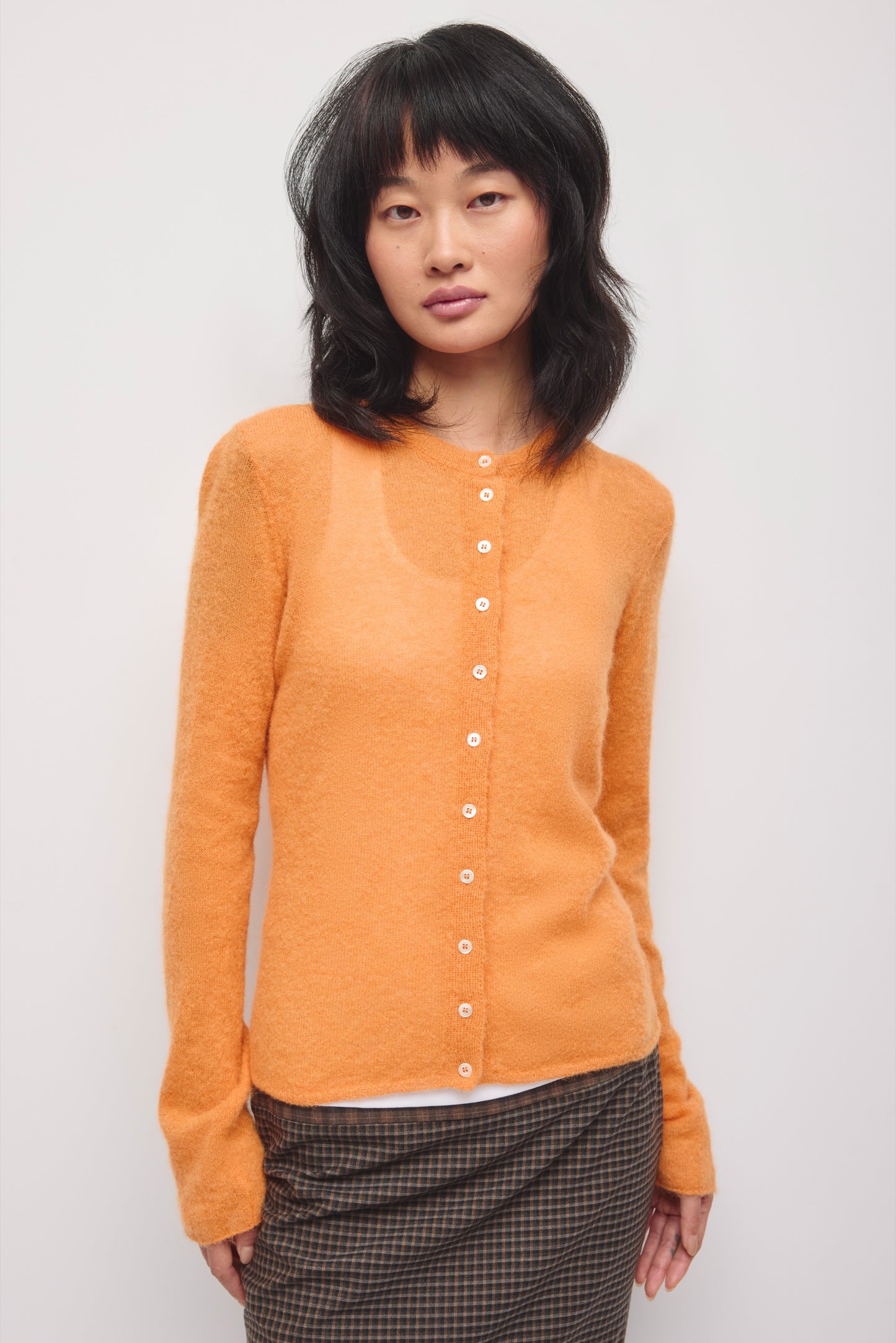 Women's Noor Sheer Cardigan in Persimmon