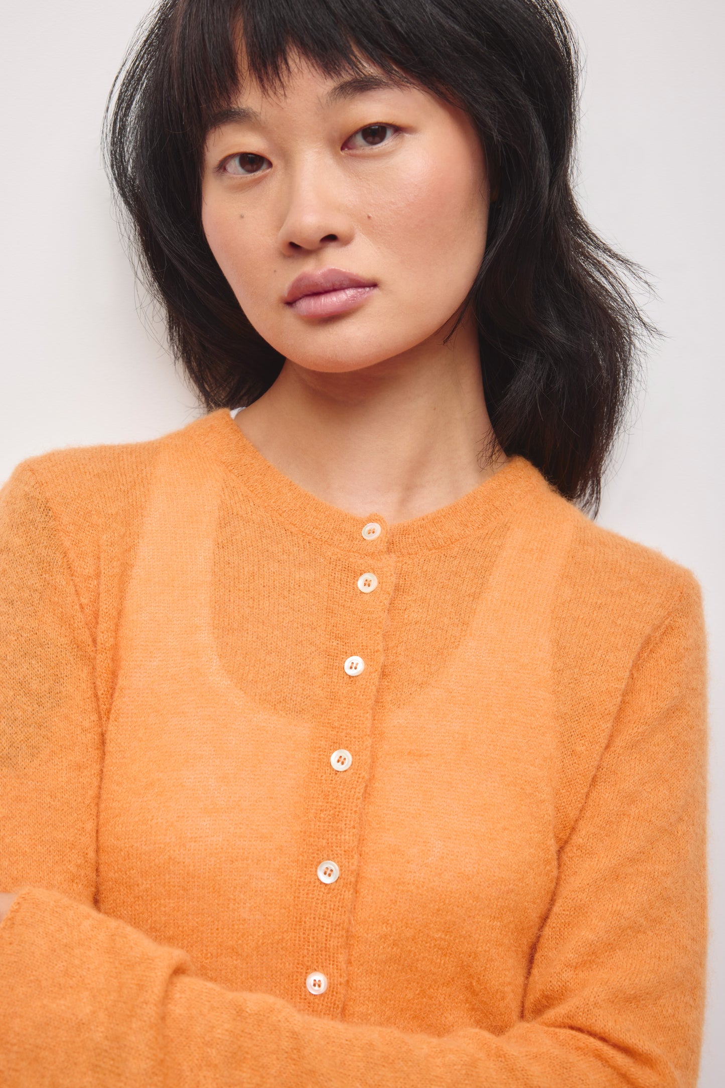 Women's Noor Sheer Cardigan in Persimmon
