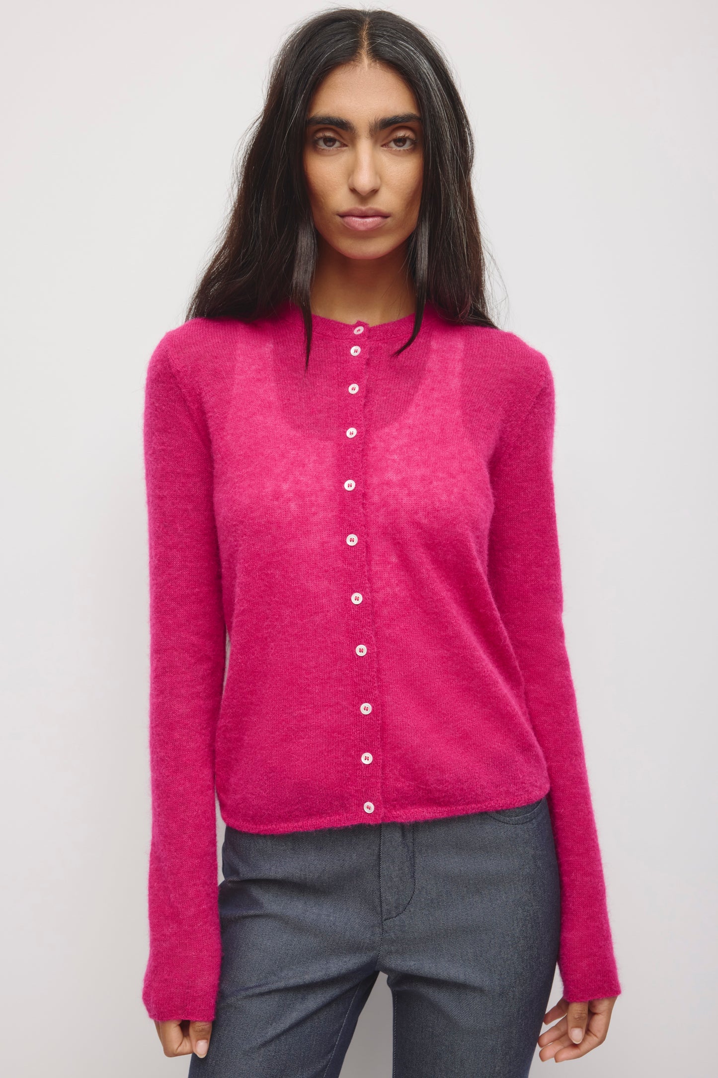 Women's Noor Sheer Cardigan in Sangria
