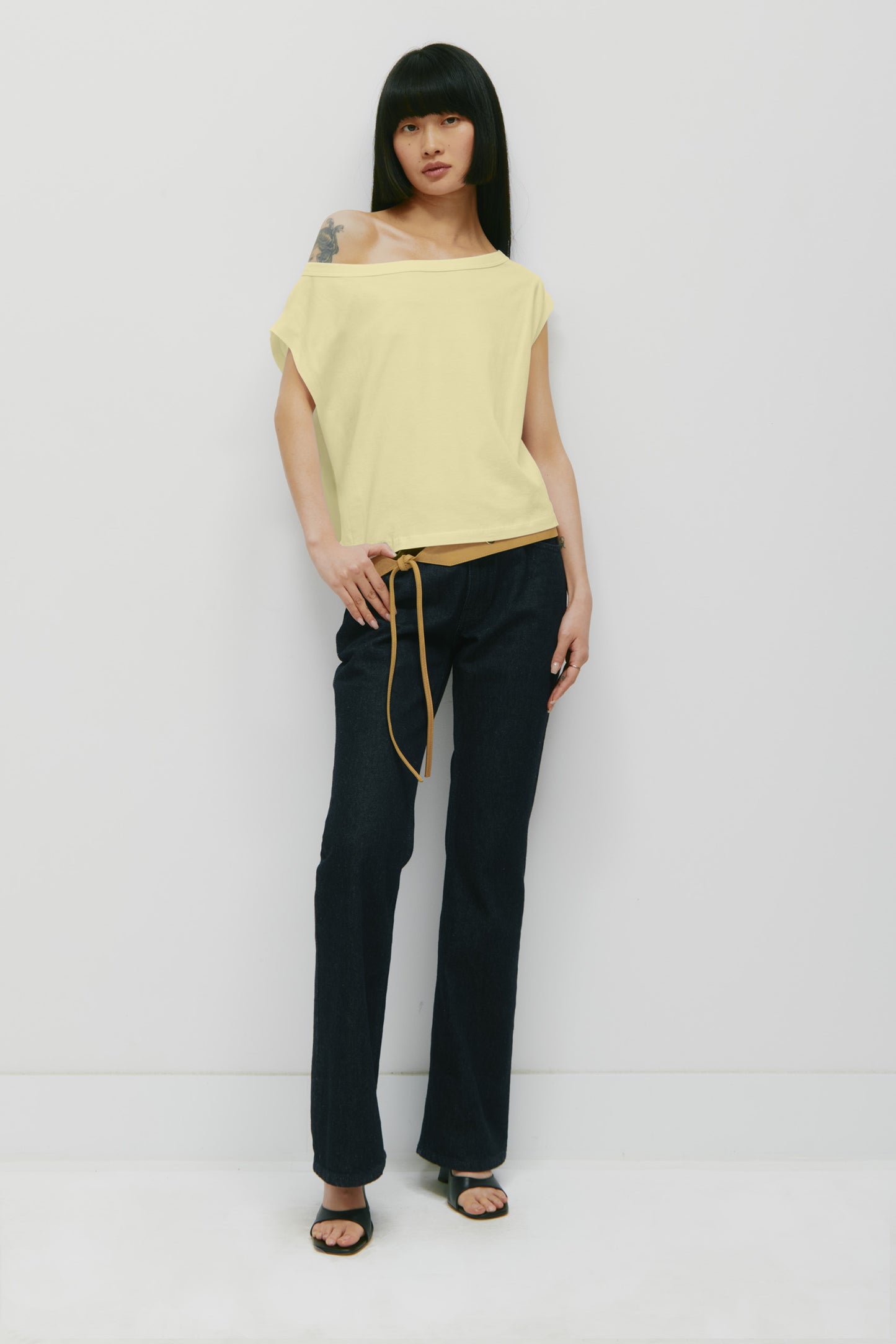 Women's Off Shoulder Tee in Sorbet