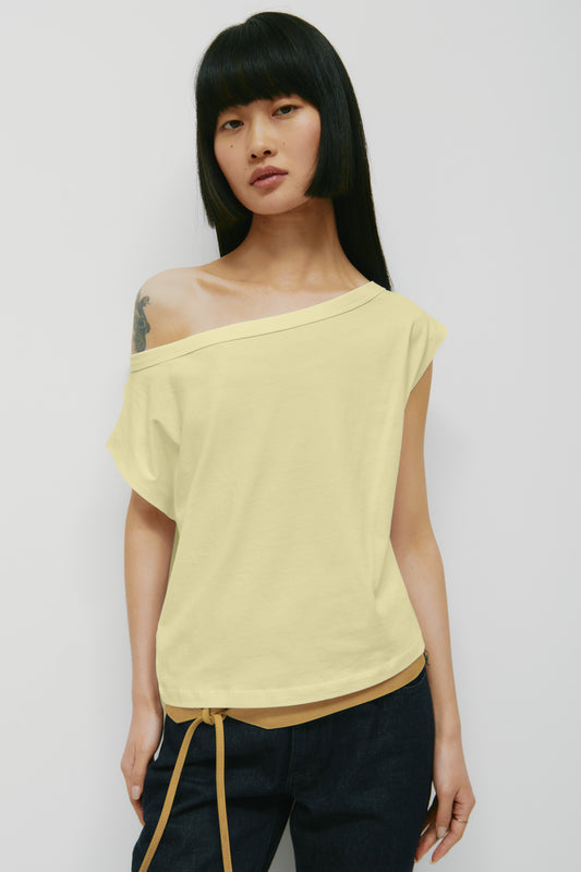 Women's Off Shoulder Tee in Sorbet