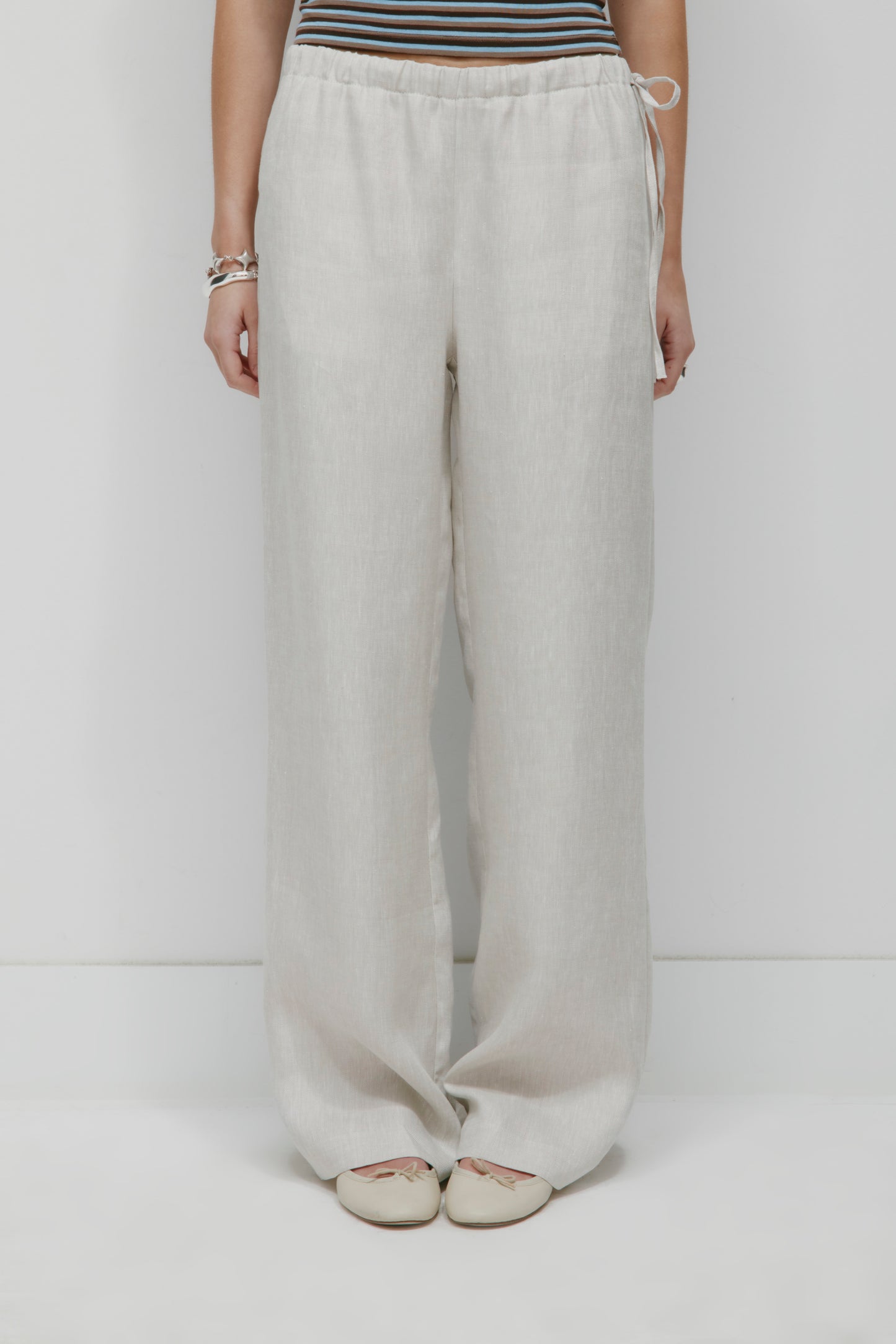 Women's Persea Linen Tie Pant in Natural