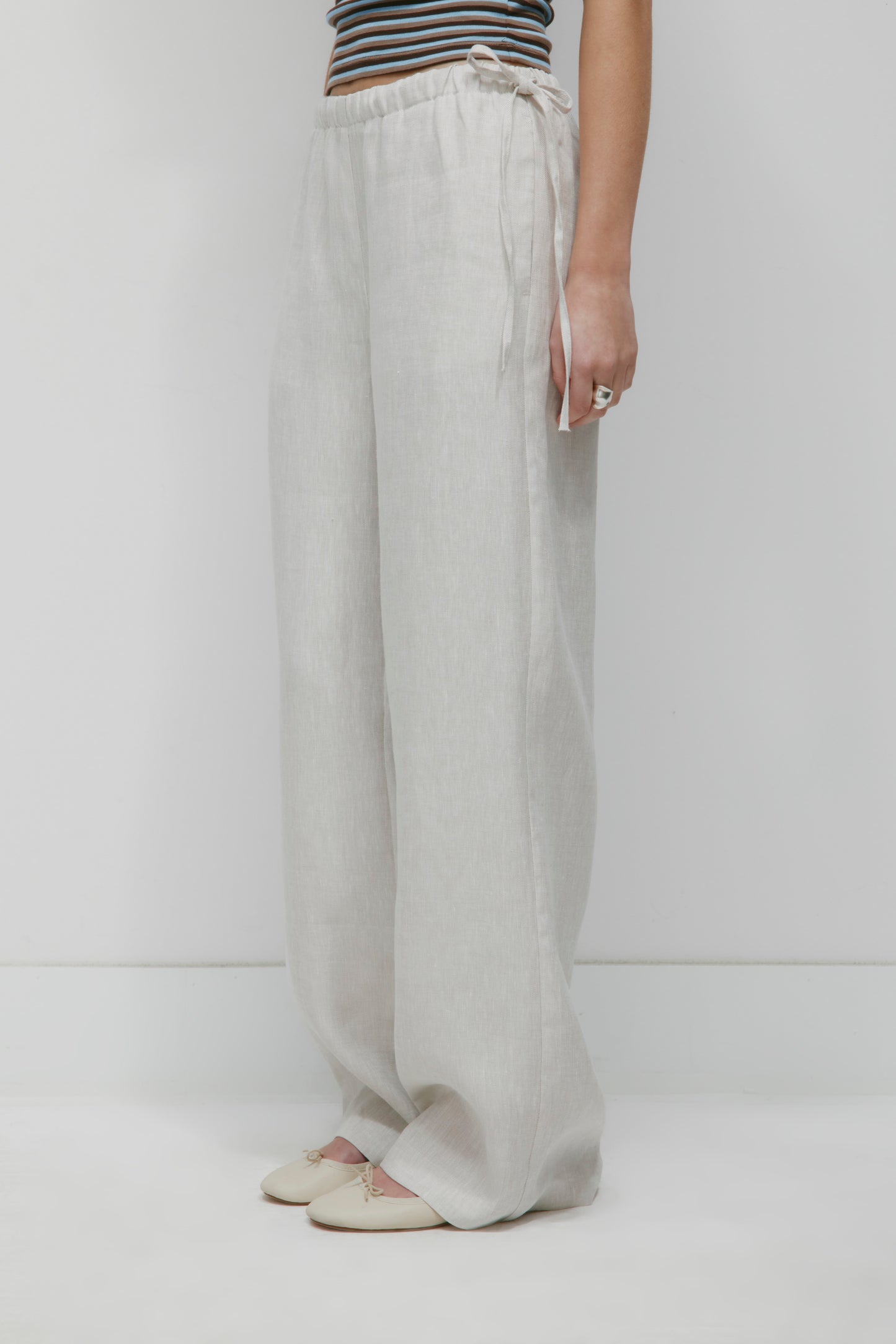 Women's Persea Linen Tie Pant in Natural