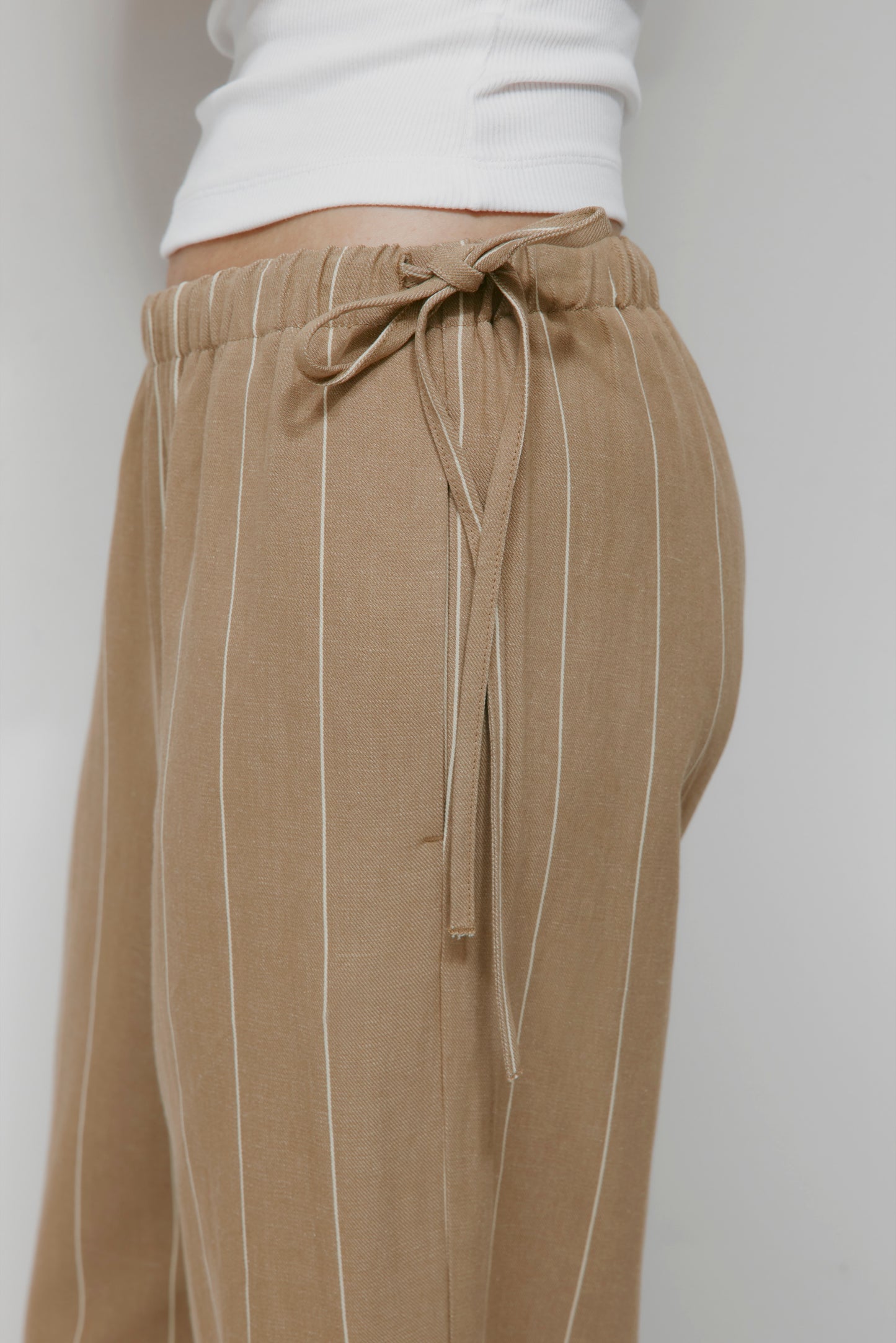 Women's Persea Linen Tie Pant in Safari Stripe