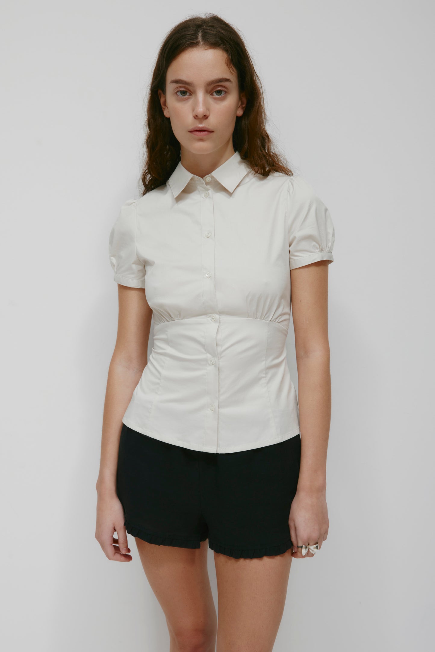 Women's Puff Sleeve Shirt in Fog