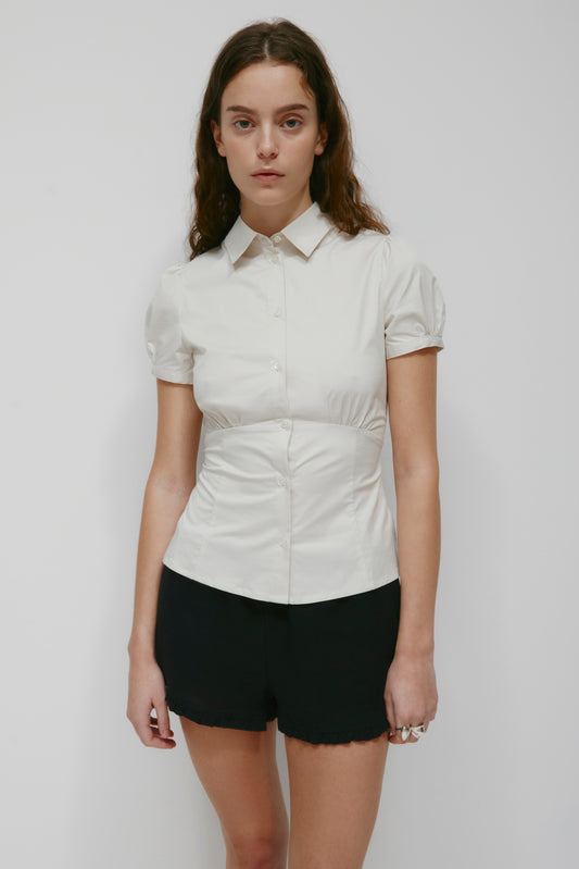 Women's Puff Sleeve Shirt in Fog