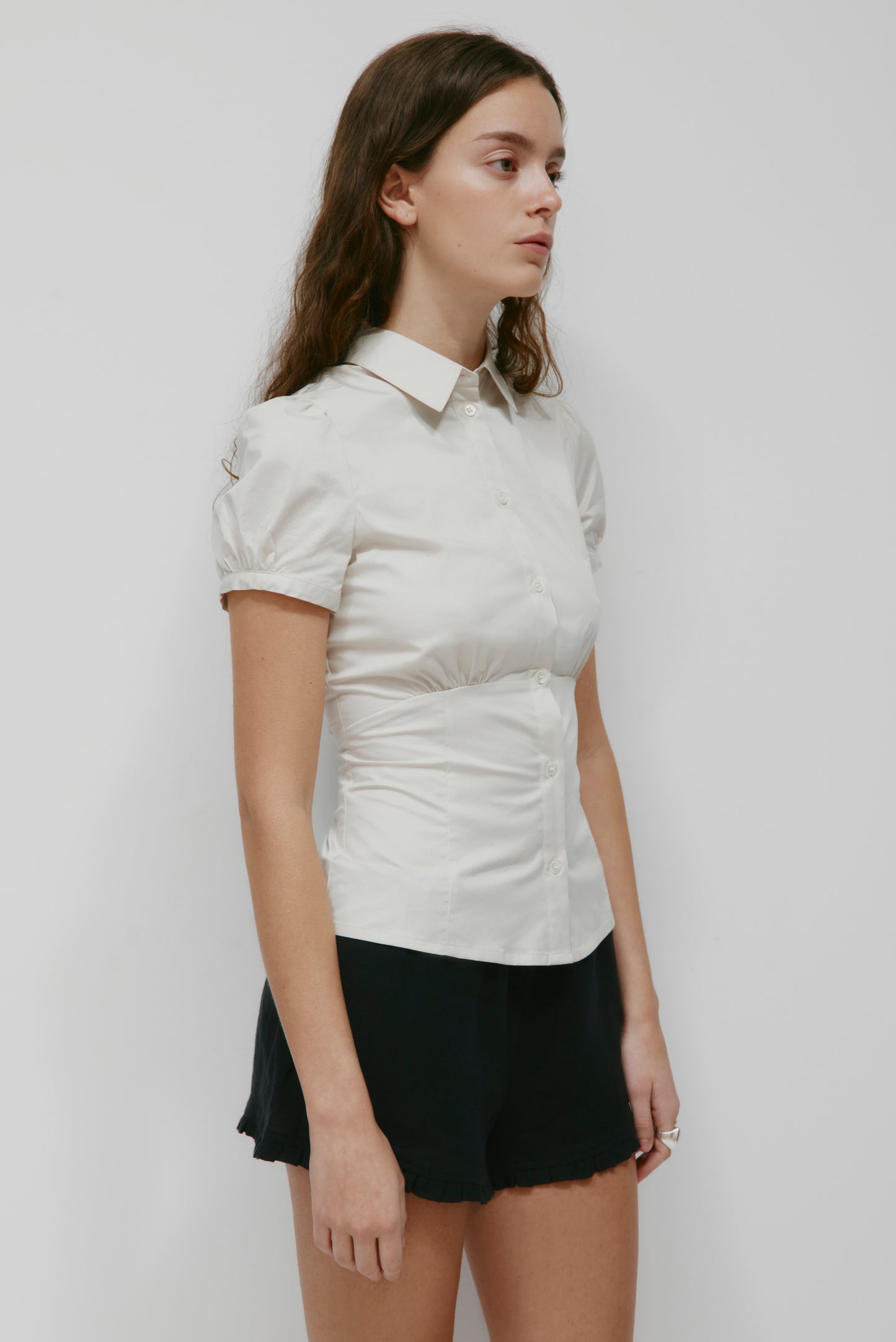Women's Puff Sleeve Shirt in Fog