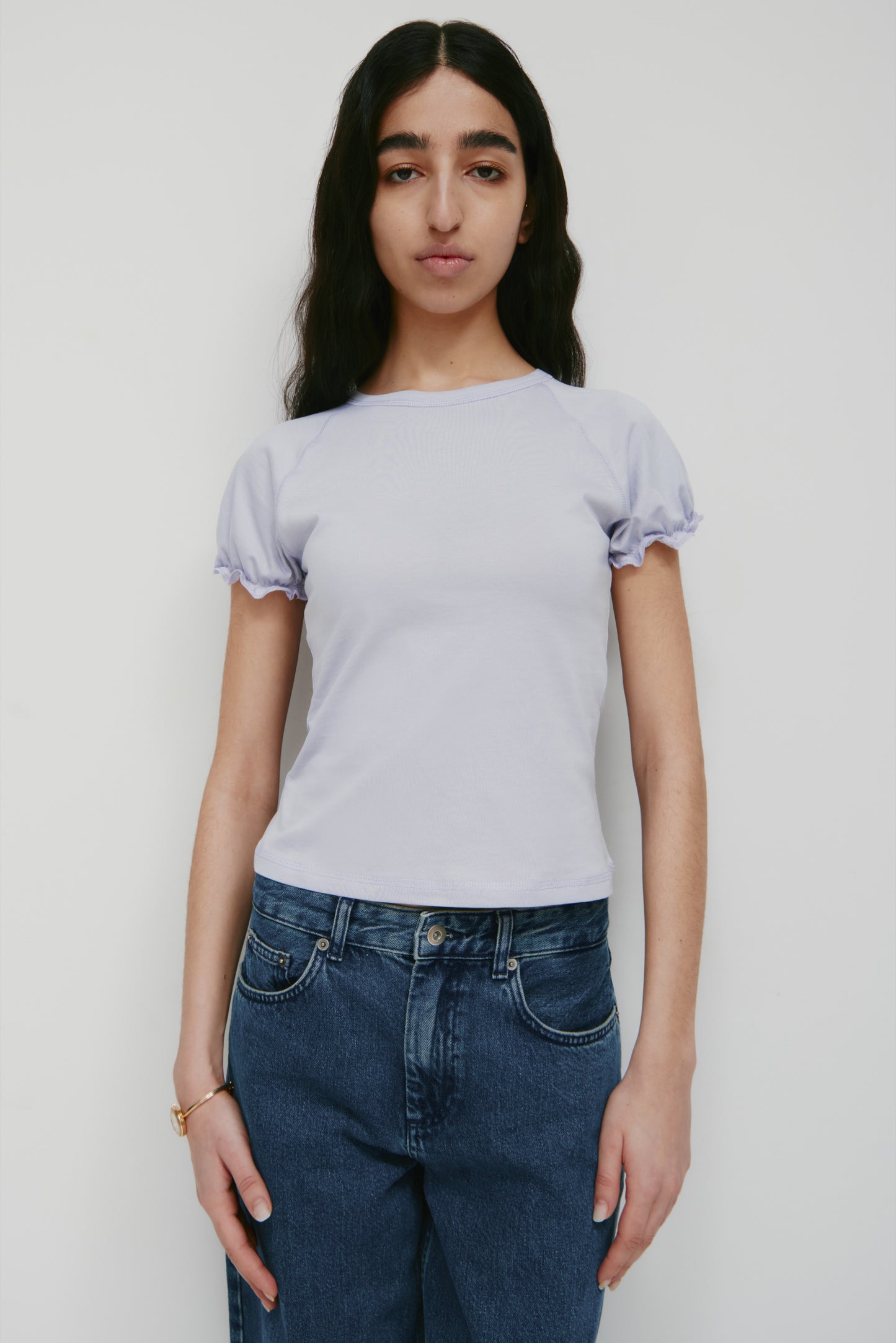 Women's Puff Sleeve Tee in Thistle