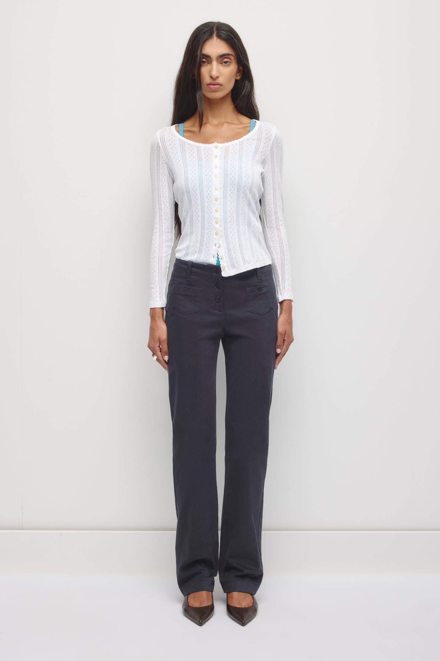 Women's Rafa Low rise Twill Pant in Deep Ocean