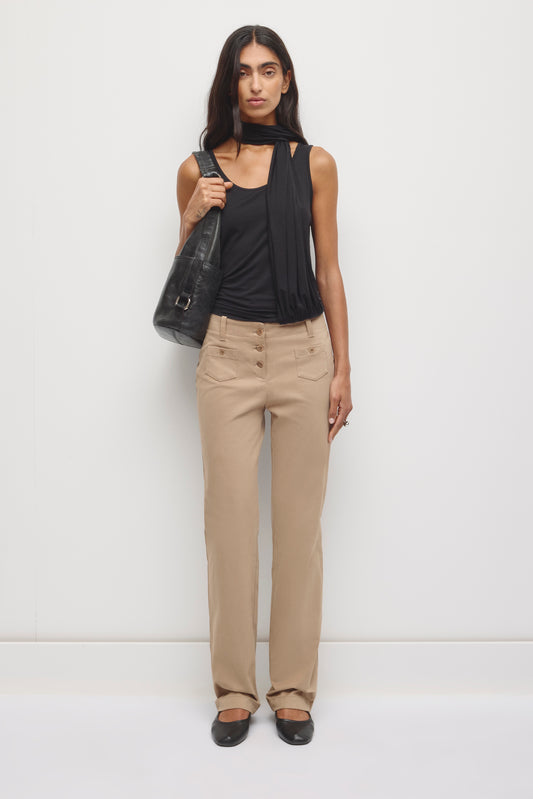 Women's Rafa Low Rise Twill Pant in Tan