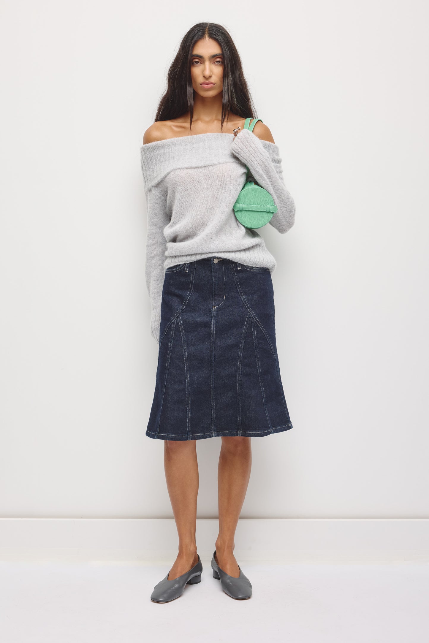 Women's Rafi Denim Kickout Skirt in Rinse