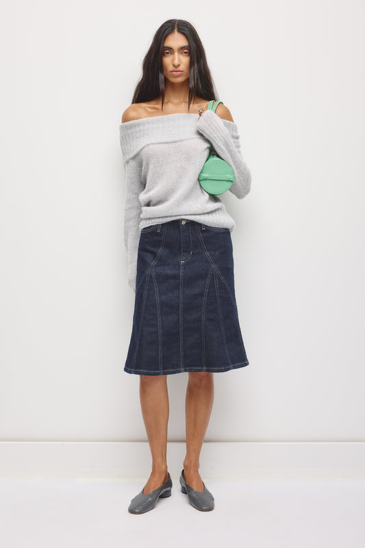 Women's Rafi Denim Kickout Skirt in Rinse