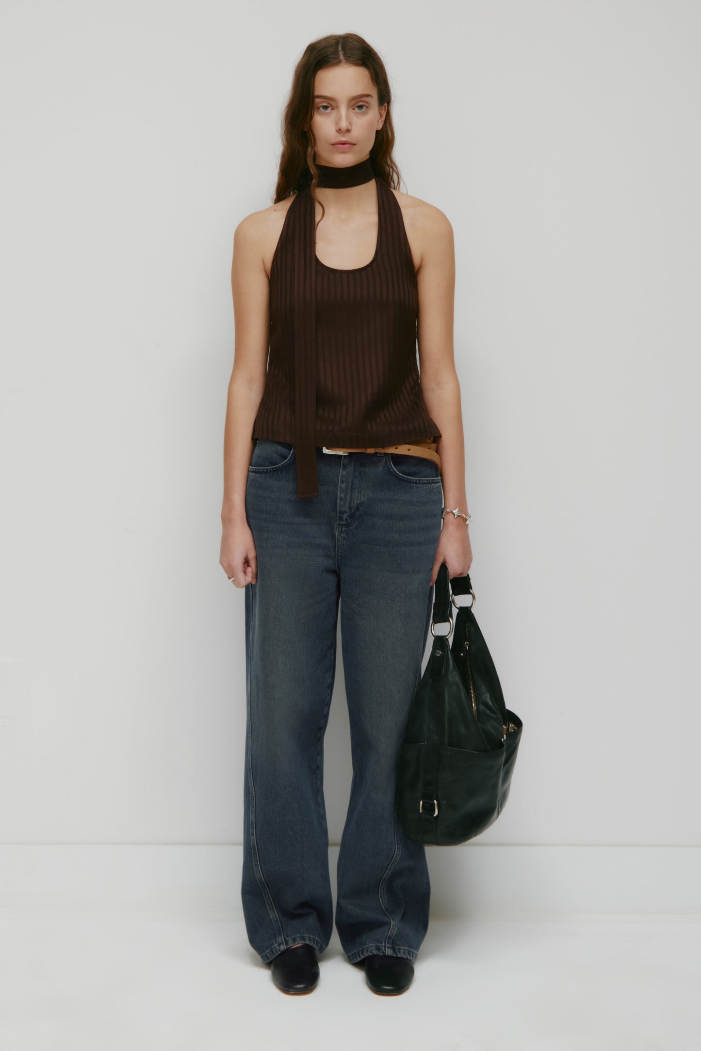 Women's Sahra Tie Blouse in Espresso