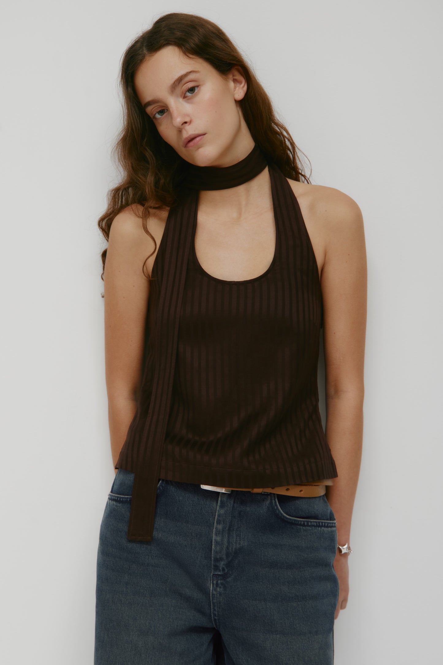 Women's Sahra Tie Blouse in Espresso