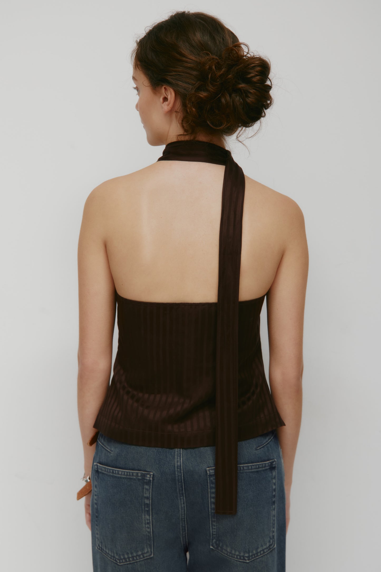 Women's Sahra Tie Blouse in Espresso