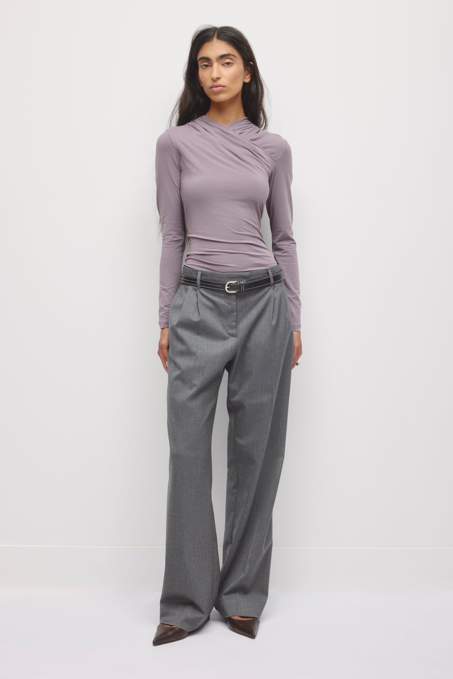 Women's Samira Wrap Longsleeve in Lavender Ash