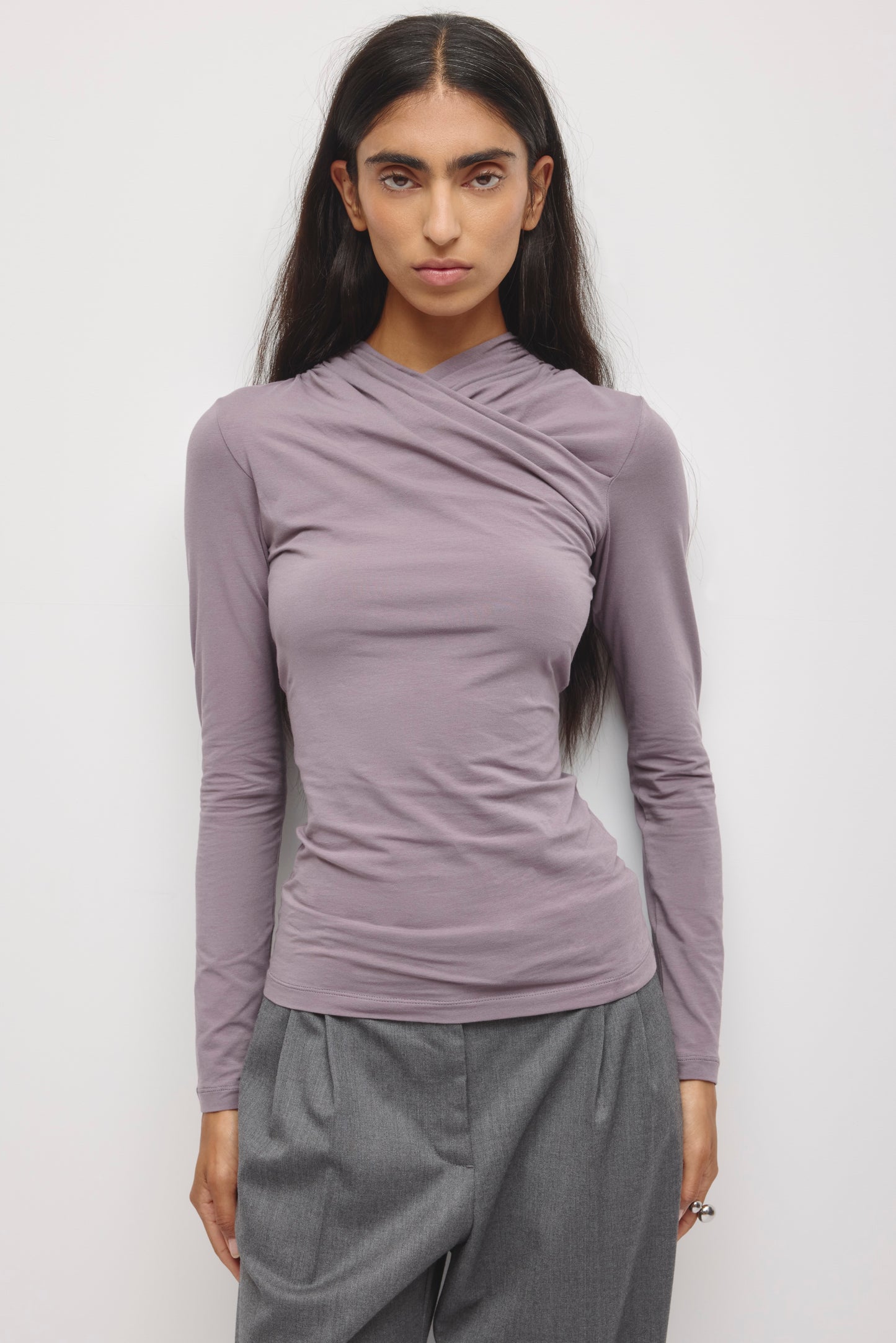Women's Samira Wrap Longsleeve in Lavender Ash