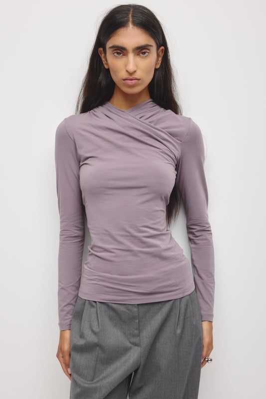 Women's Samira Wrap Longsleeve in Lavender Ash