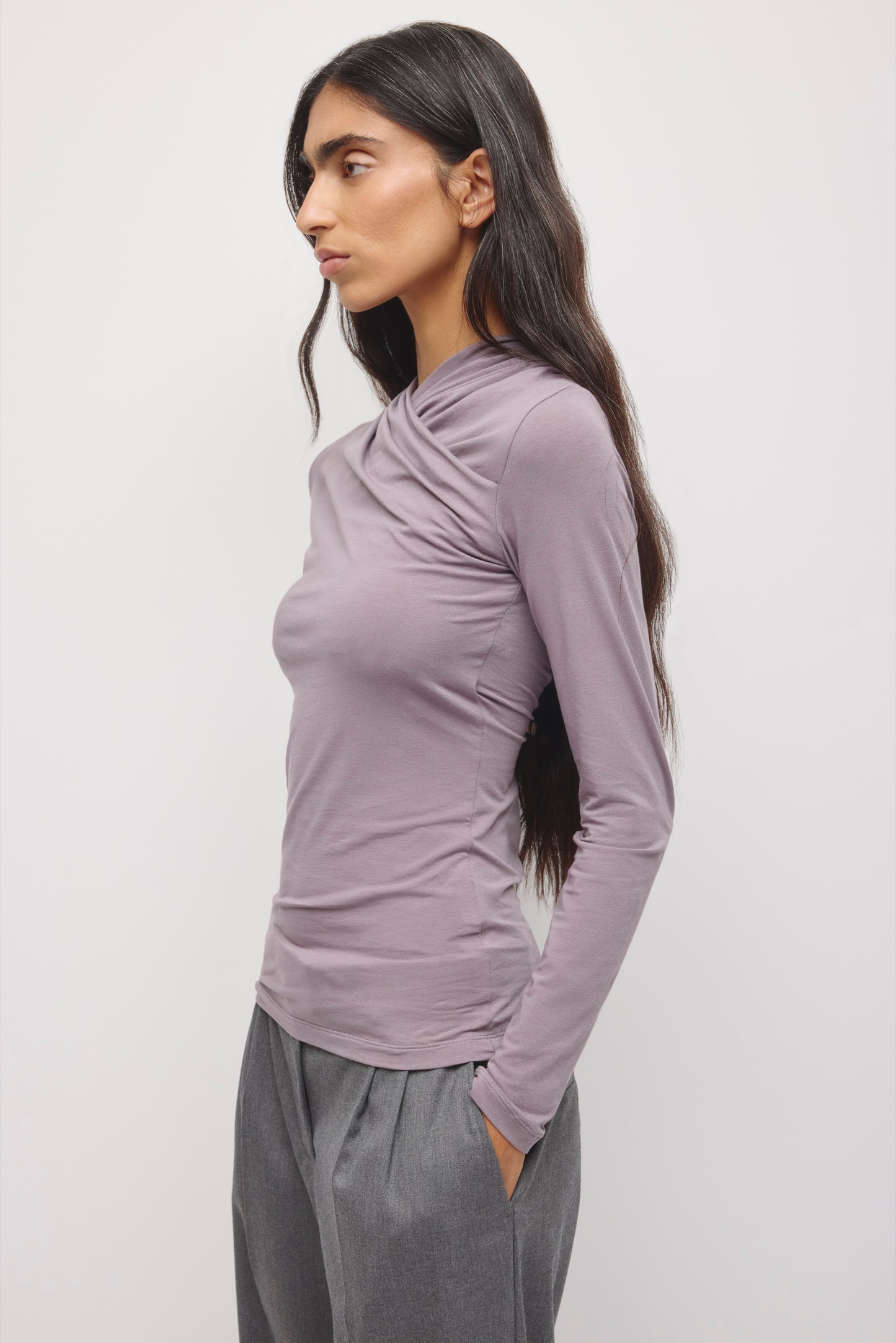 Women's Samira Wrap Longsleeve in Lavender Ash