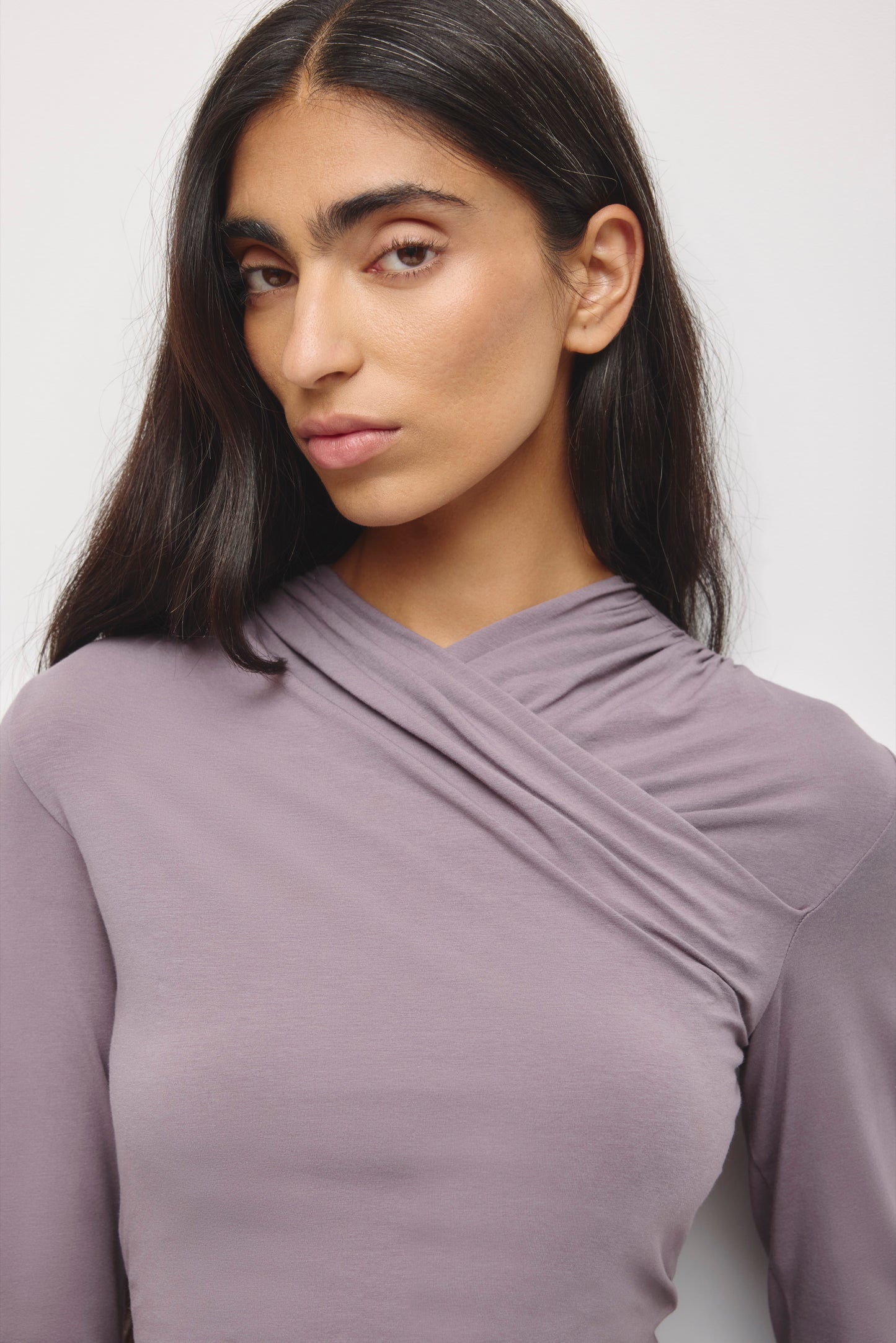 Women's Samira Wrap Longsleeve in Lavender Ash