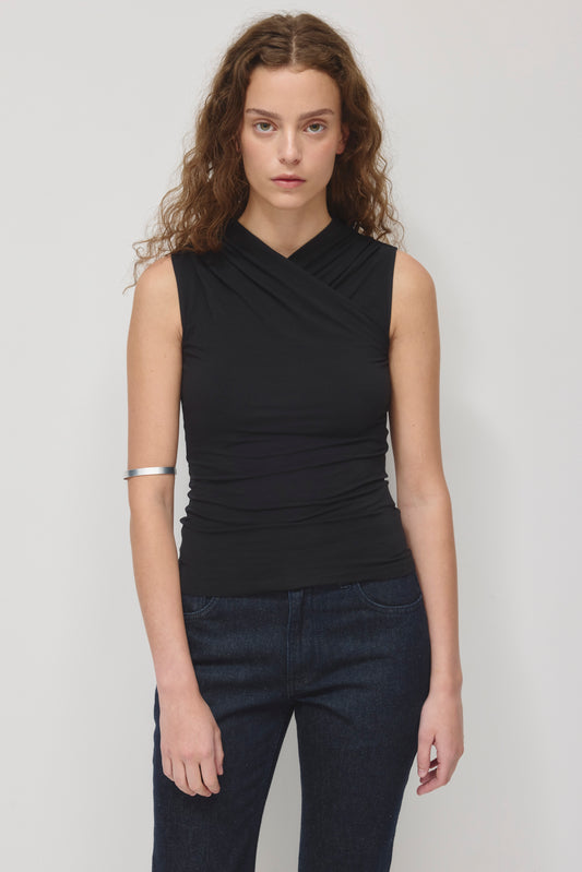 Women's Samira Wrap Tank in Black