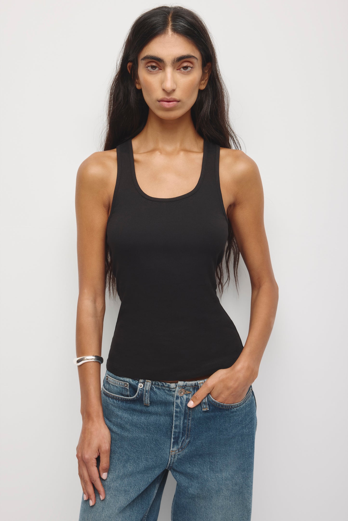 Women's Scoop Racerback Tank in Black