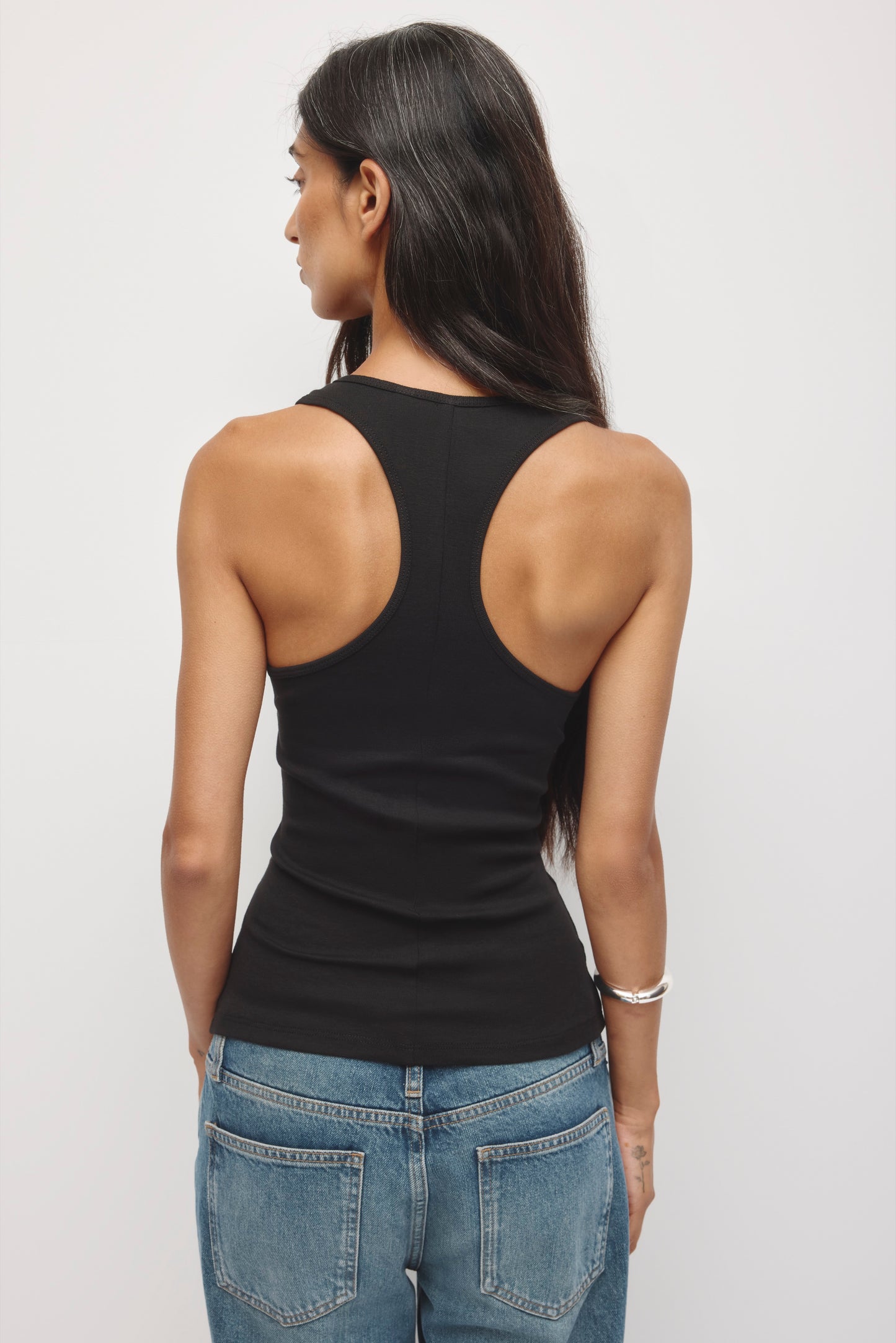 Women's Scoop Racerback Tank in Black