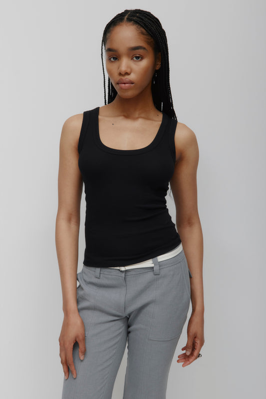 Women's Scoop Tank in Black
