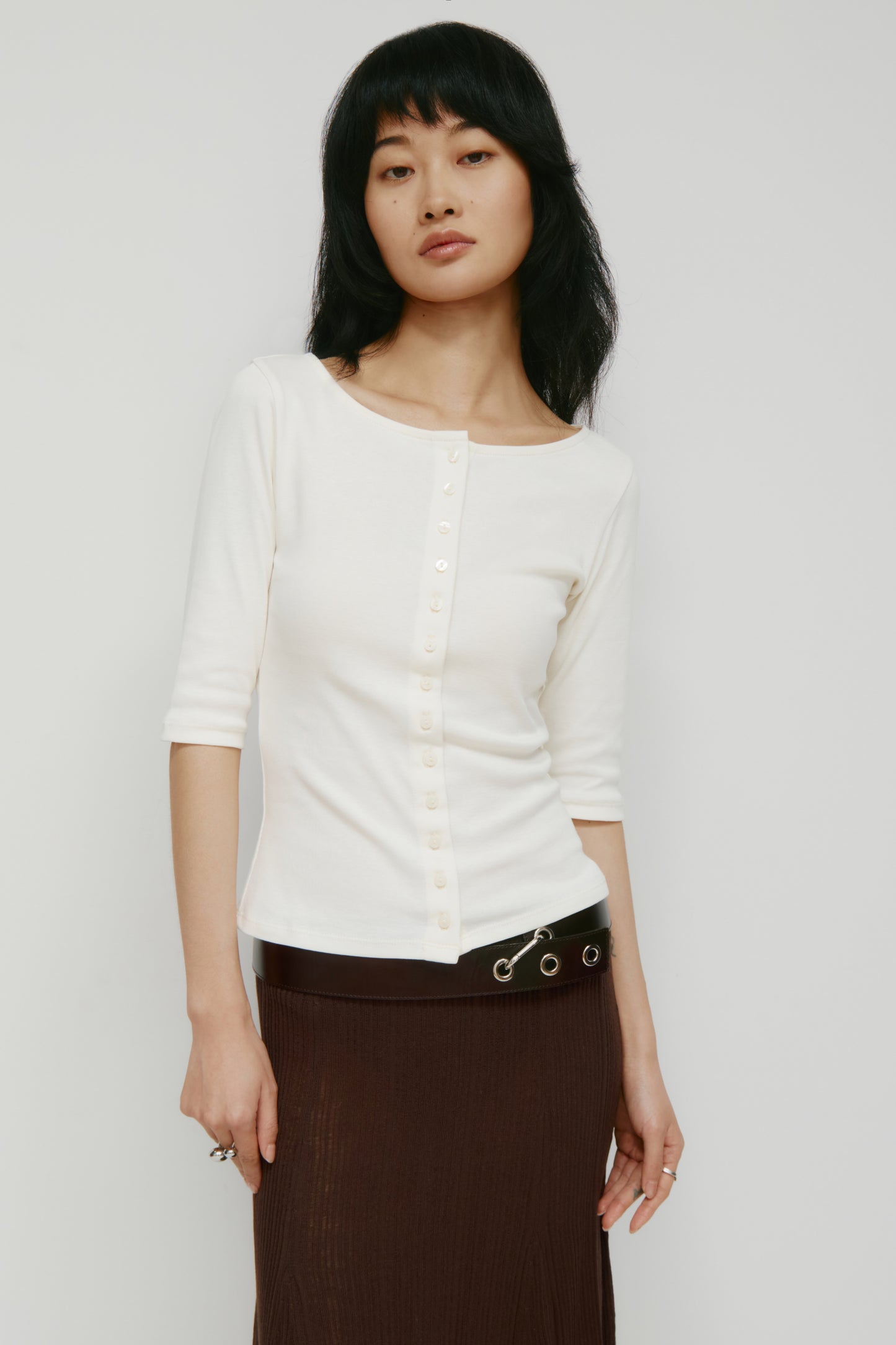 Women's Shortsleeve Cardigan in Marshmallow