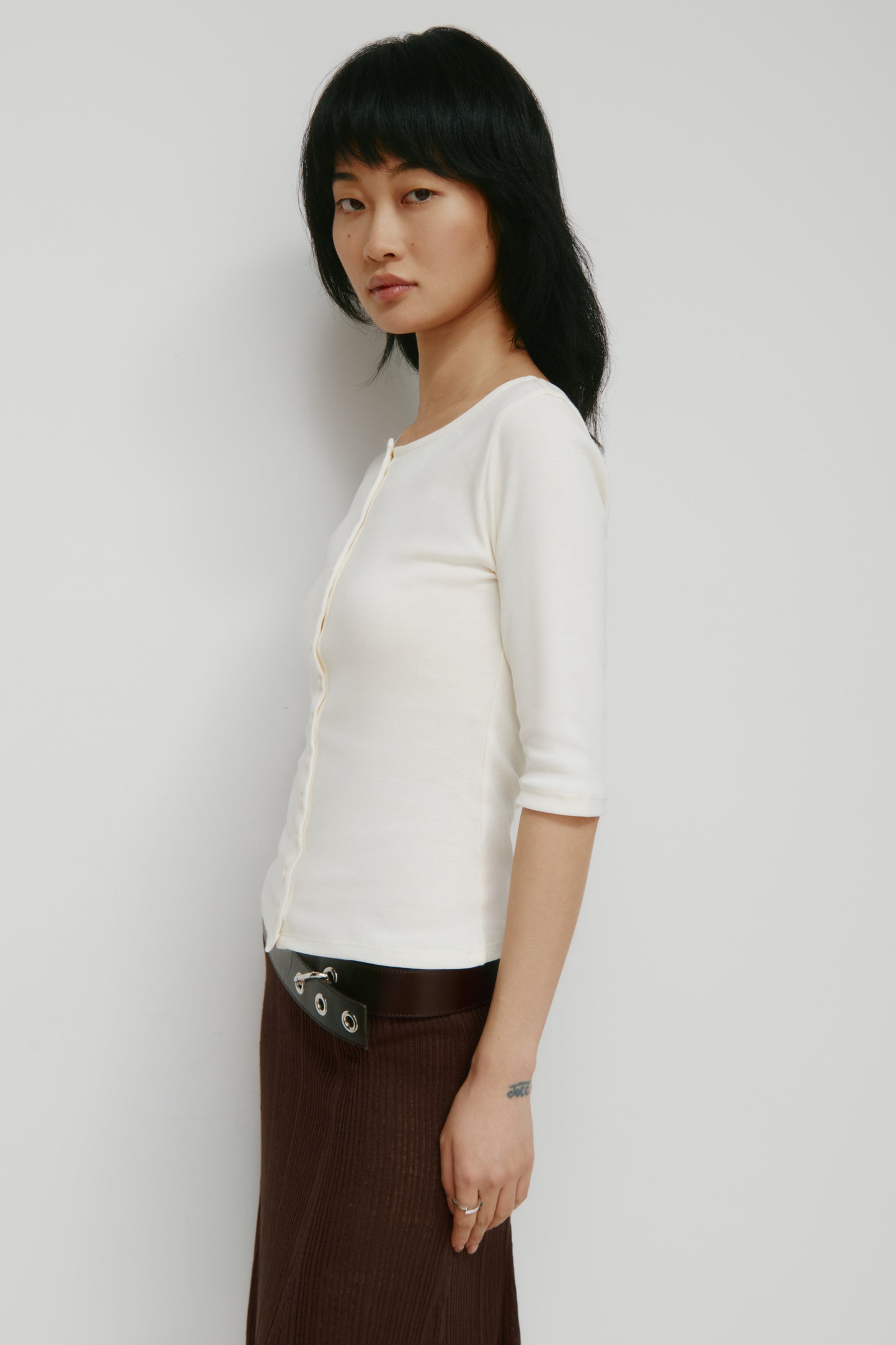 Women's Shortsleeve Cardigan in Marshmallow