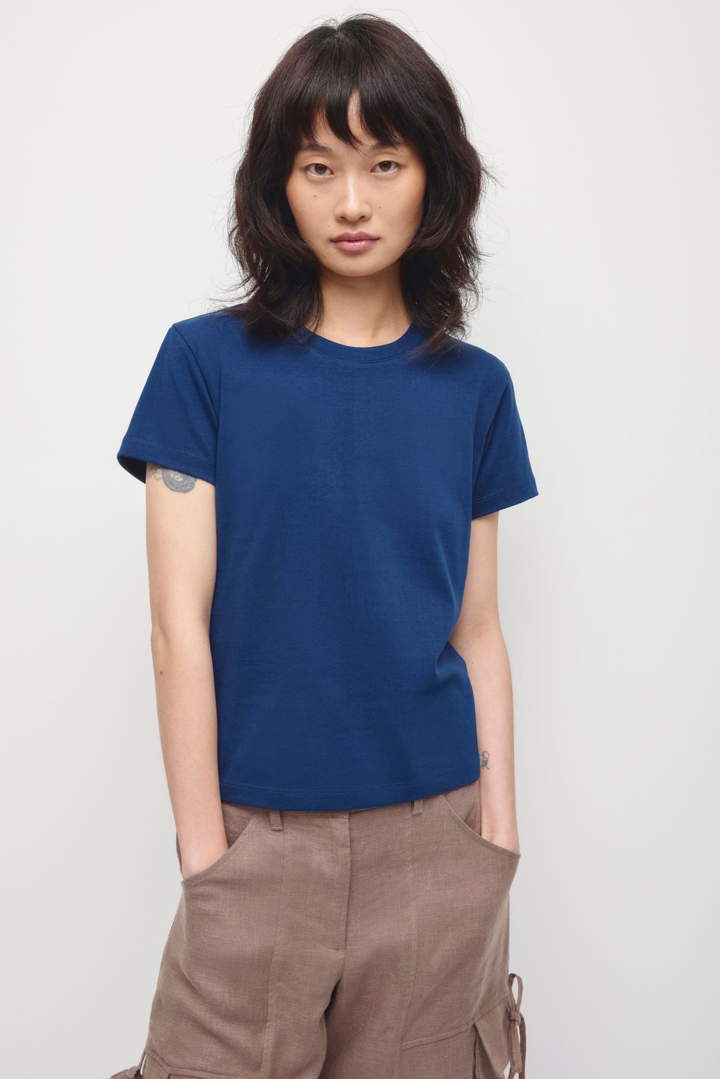 Women's Shrunken Tee in Pacific Blue